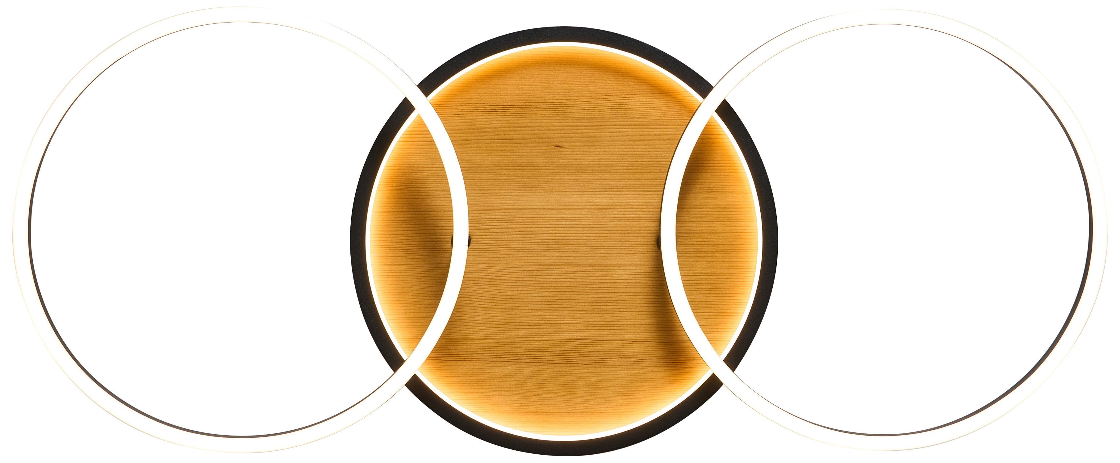 LED Deckenlampe Natur Schwarz Weiß L:87,4 cm 3000 W Reifen