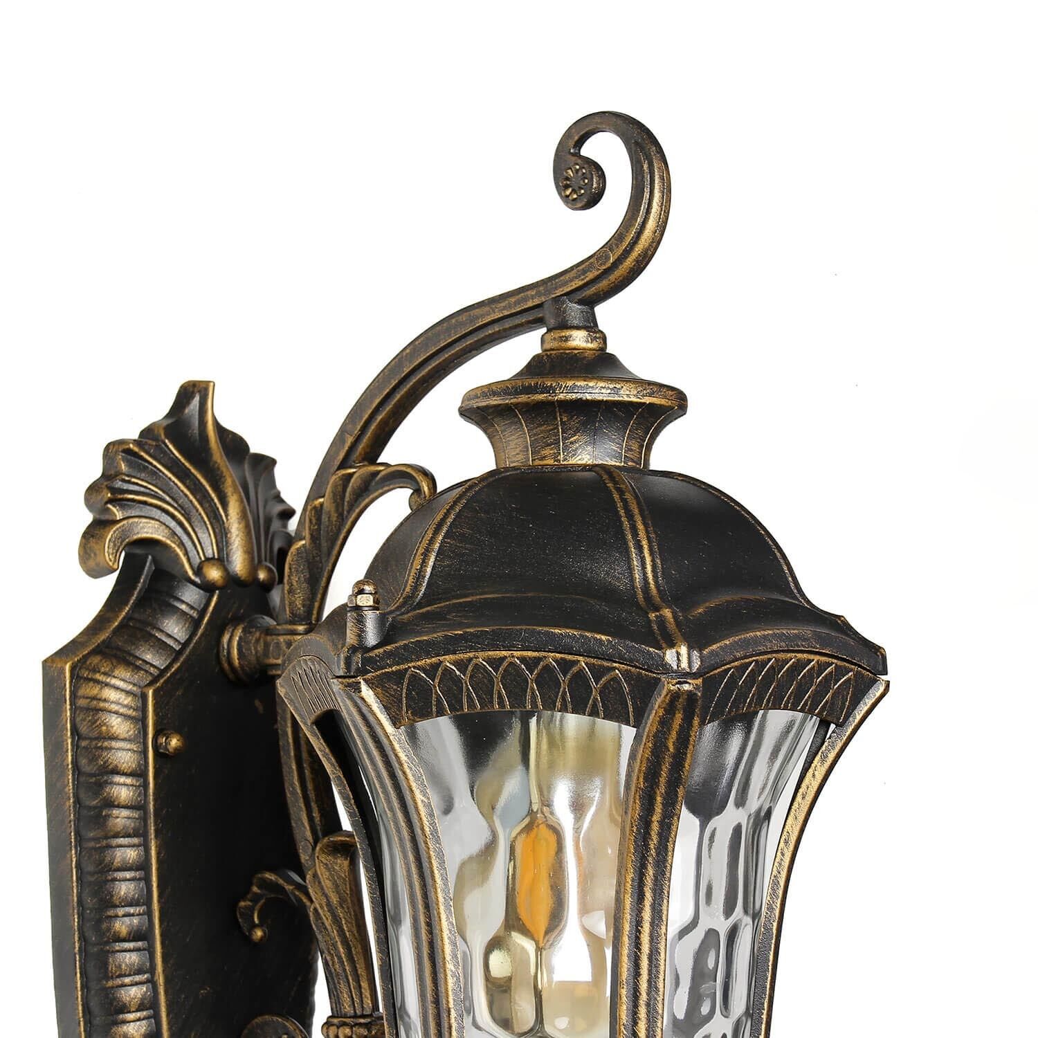 Lanterne murale rustique extérieure IP44 noir or antique Lampe, Bronze, Leuchte