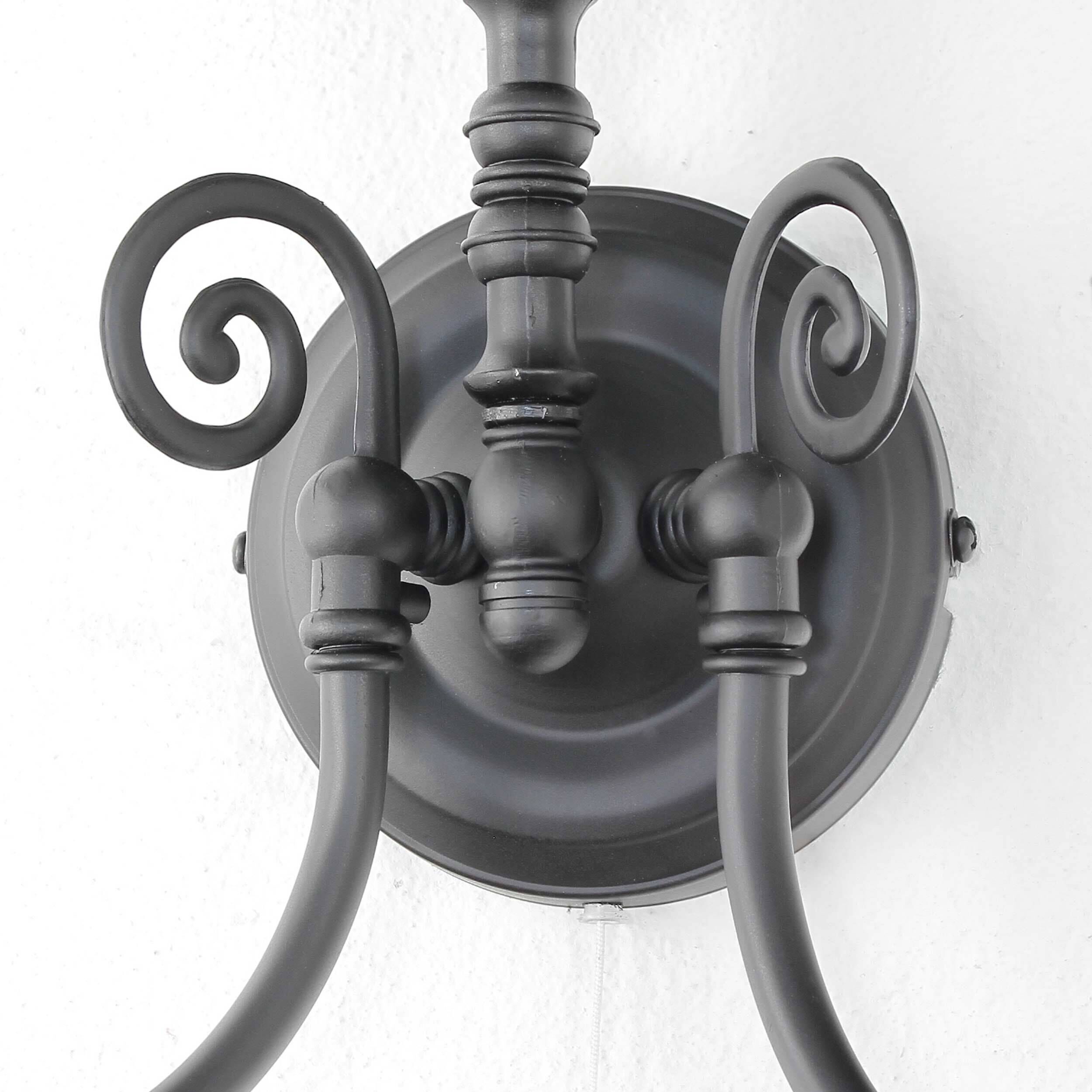 lampschirm, kronenbaldachin, metallarmatur, wandlampe, schwungornament