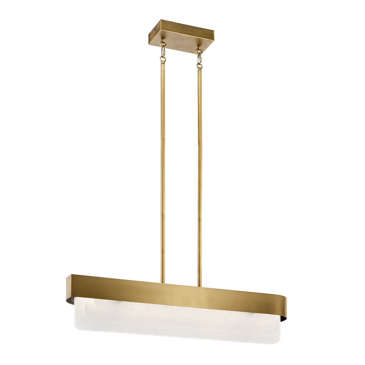 Suspension LED métal verre L : 92,5 cm en laiton Lampe