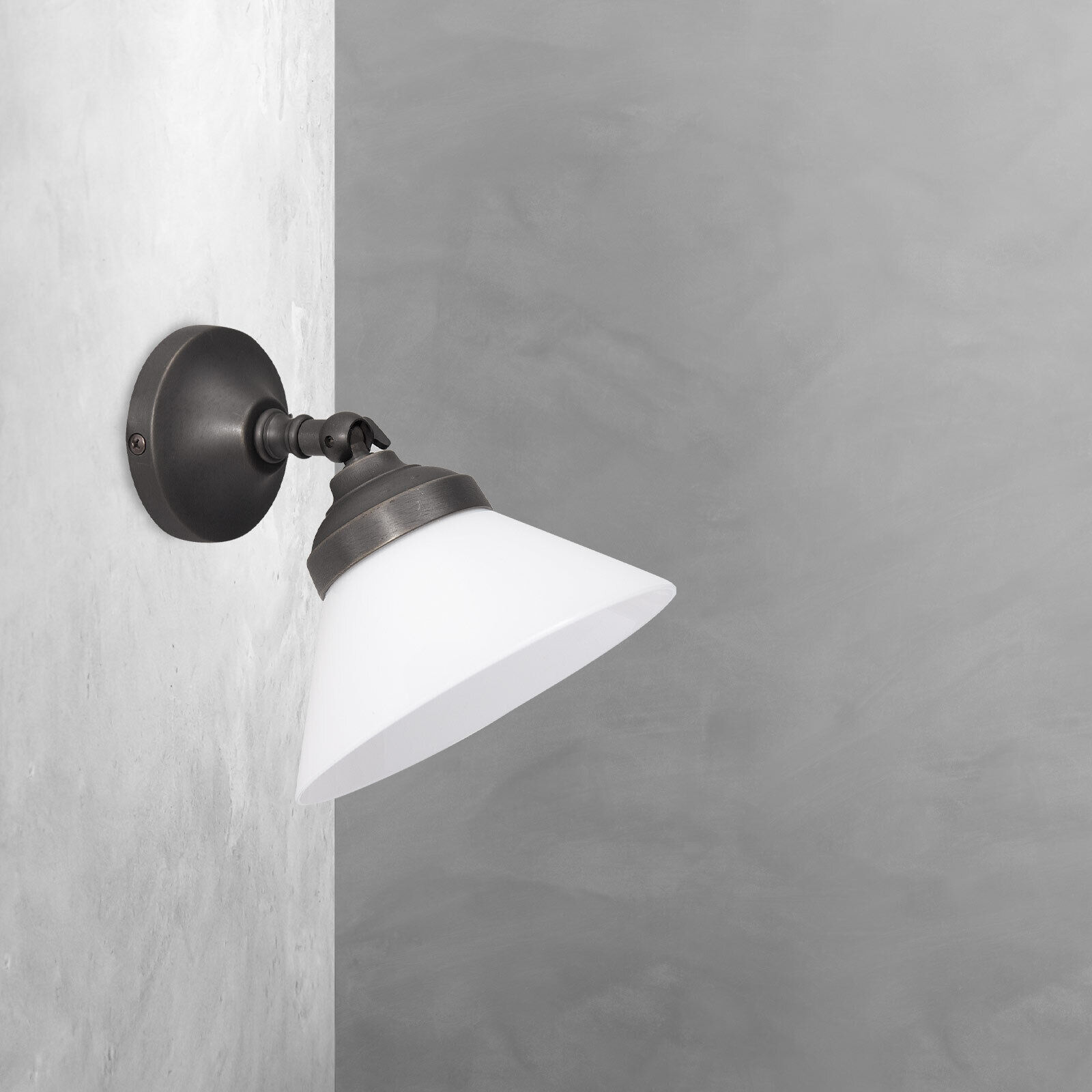 Spot Lampe Wand verstellbar Messing Glas in Bronze Weiß Lampe