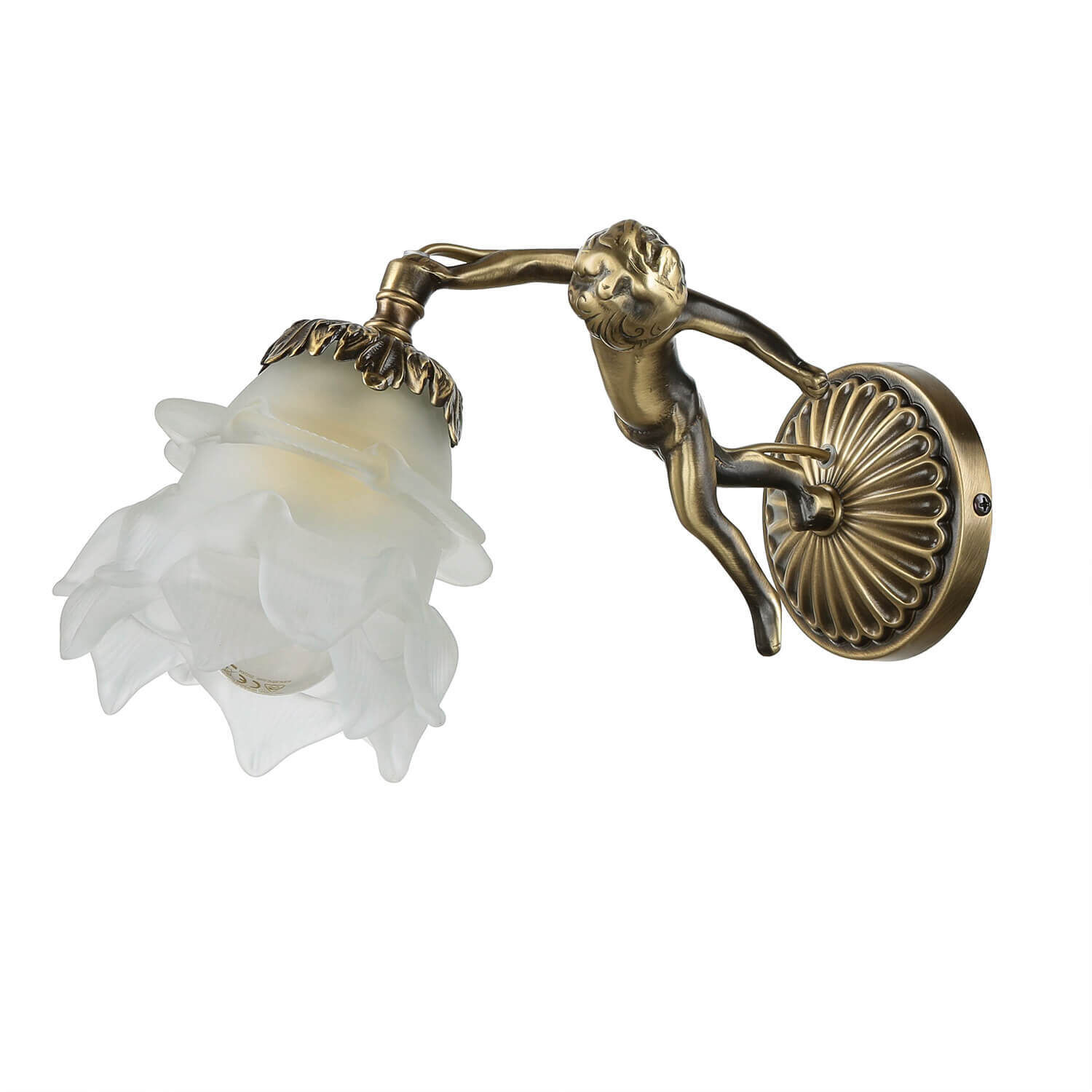 Wandlampe Messing Antik Echt Jugendstil Putti