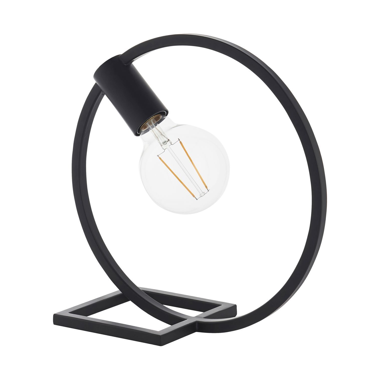Lampe de table en métal 31,2 cm Noir rond Moderne pour E27
