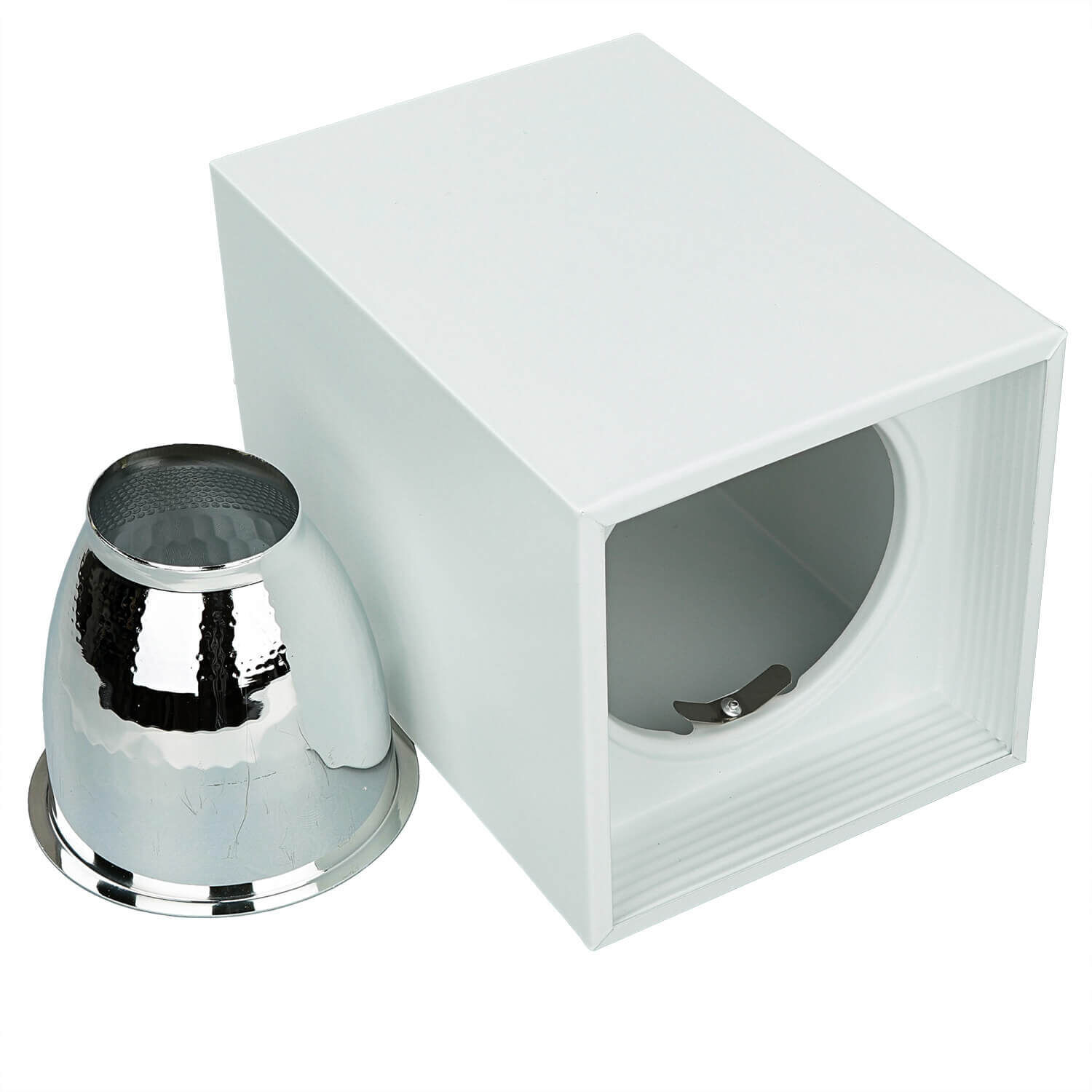 Spot de plafond GU10 blanc métal carré largeur 11,5 cm DOWNLIGHT Schale