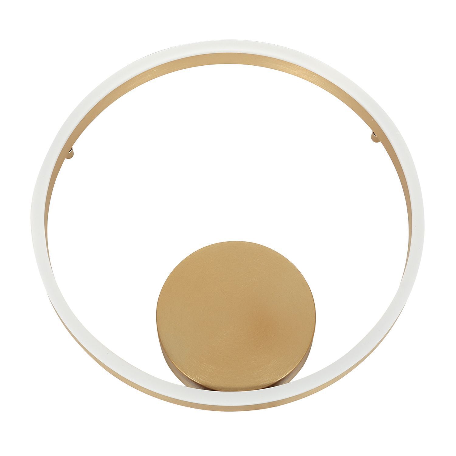 Dekorative LED Wandlampe Metall in Gold H:40 cm Ring Kopf, Person, Gesicht, Sphäre