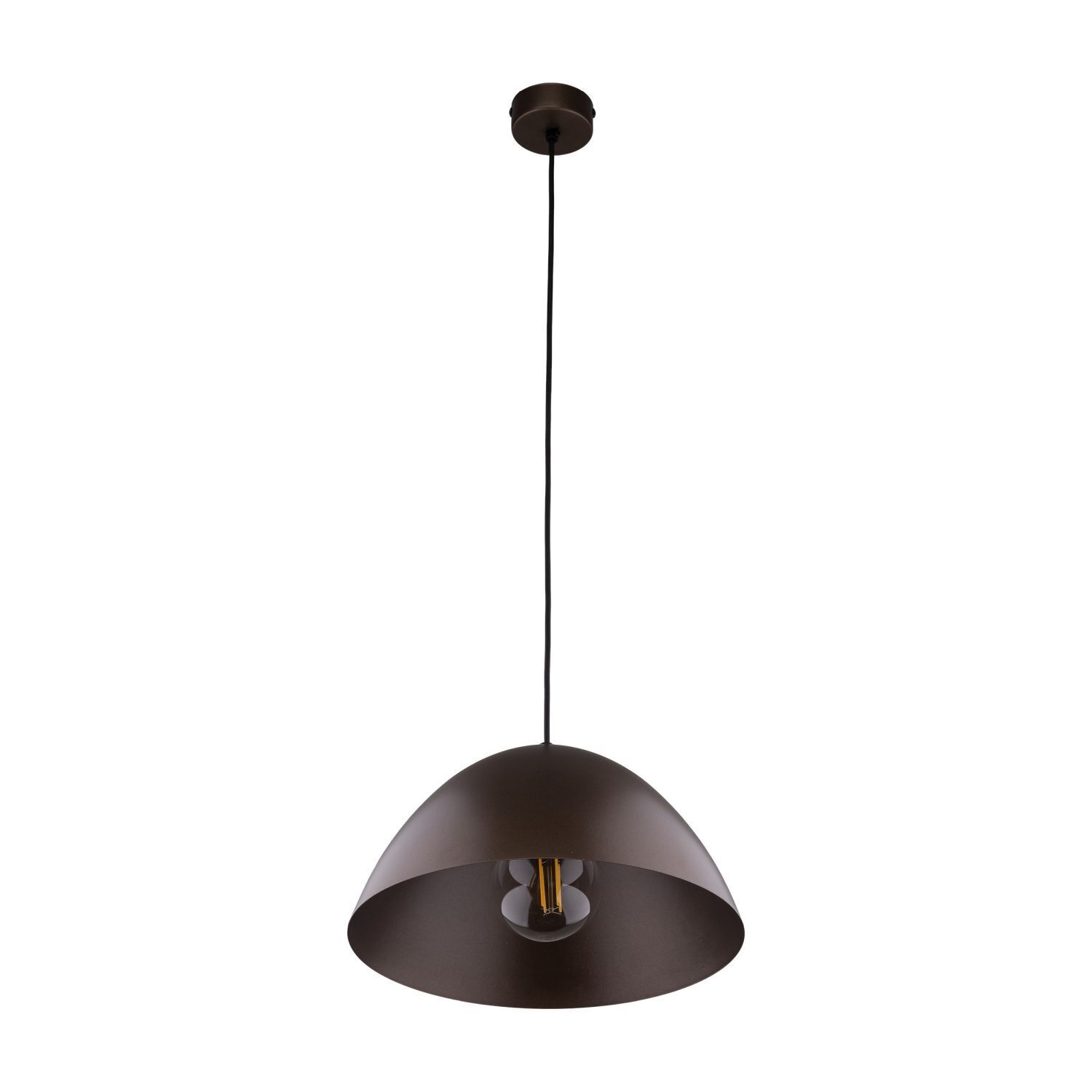 Pendelleuchte Metall Braun Ø 34 cm rund H: max. 165 cm E27 Lampe, Kronleuchter, Deckenleuchte