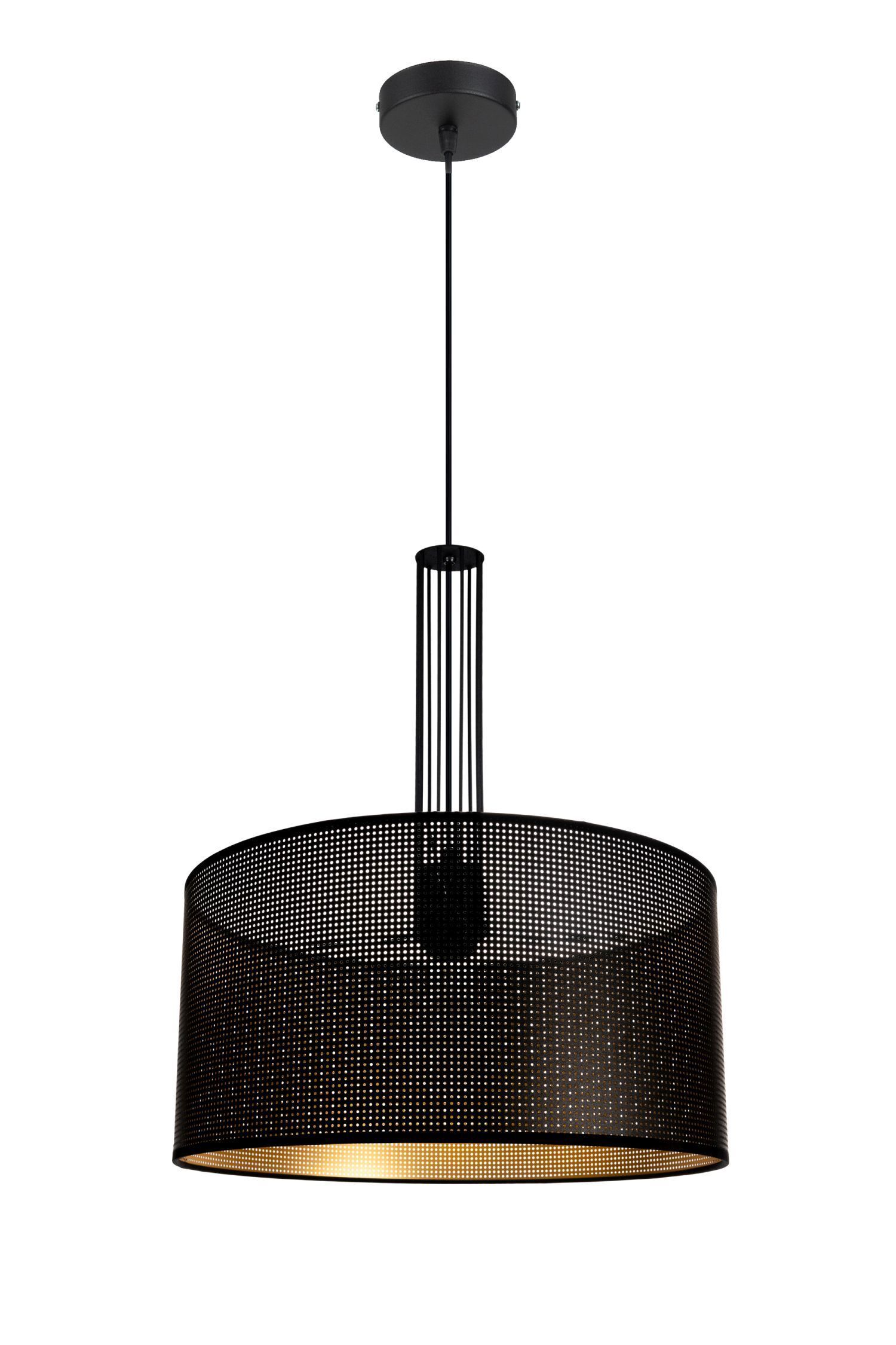 Lampe à suspendre décorative en métal L:40 cm E27 Noir Or Leuchter, Lampe