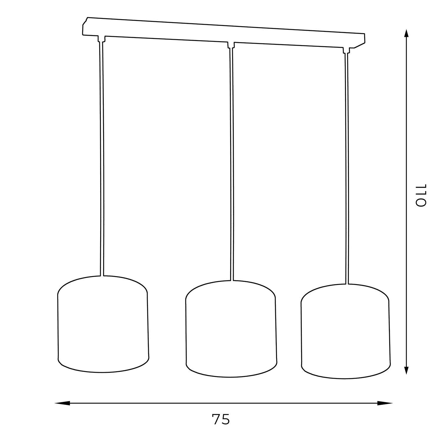 Suspension Blanc Tissu Métal E27 75 cm long anti-éblouissement