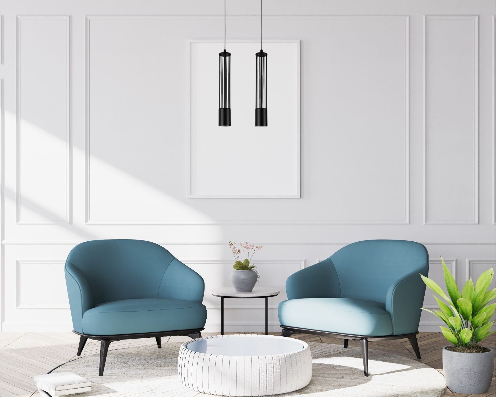 Lampe à suspendre décorative en métal GU10 35 cm de long noir Moebel, Drinnen, Innenarchitektur, Wohnzimmer, Stuhl