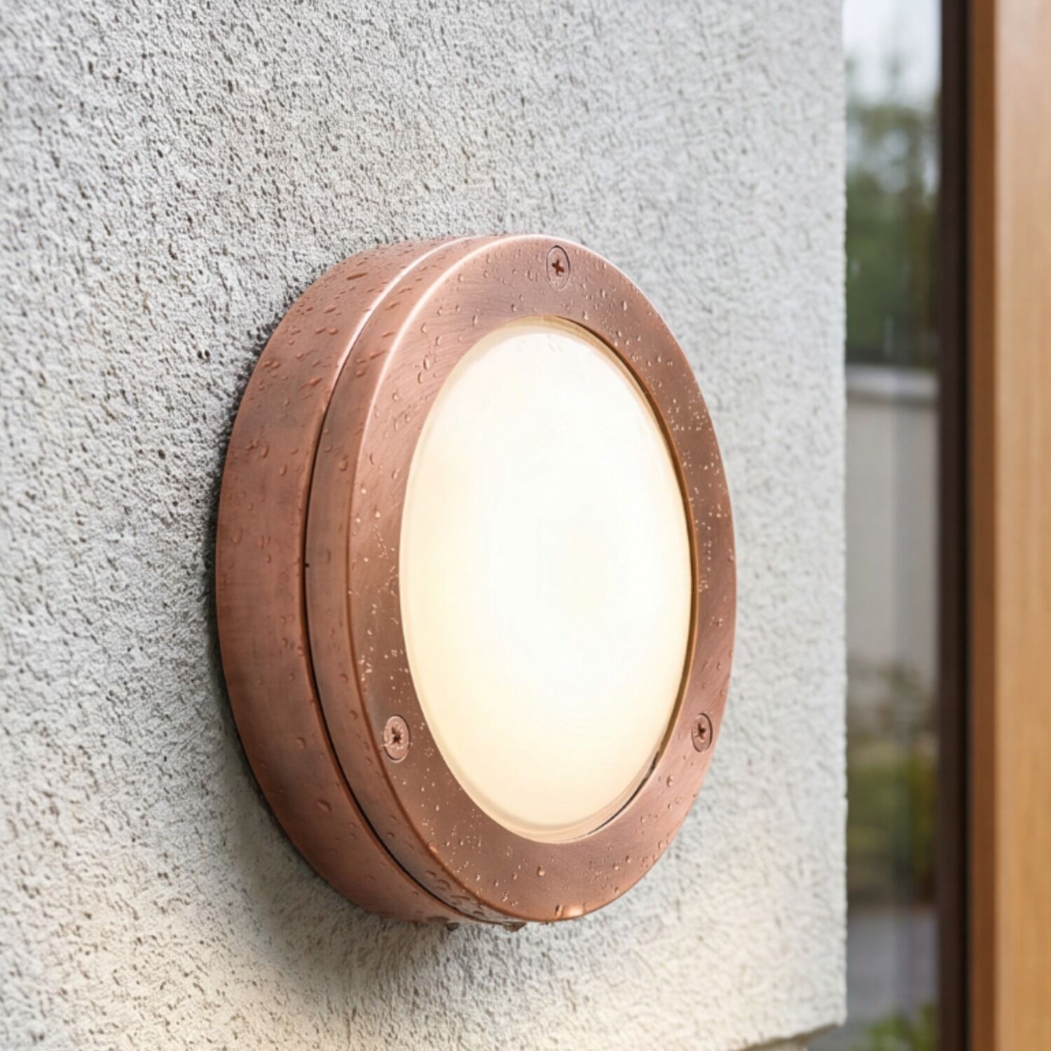 Wandleuchte in Kupfer aus Echt Messing Haus Außen