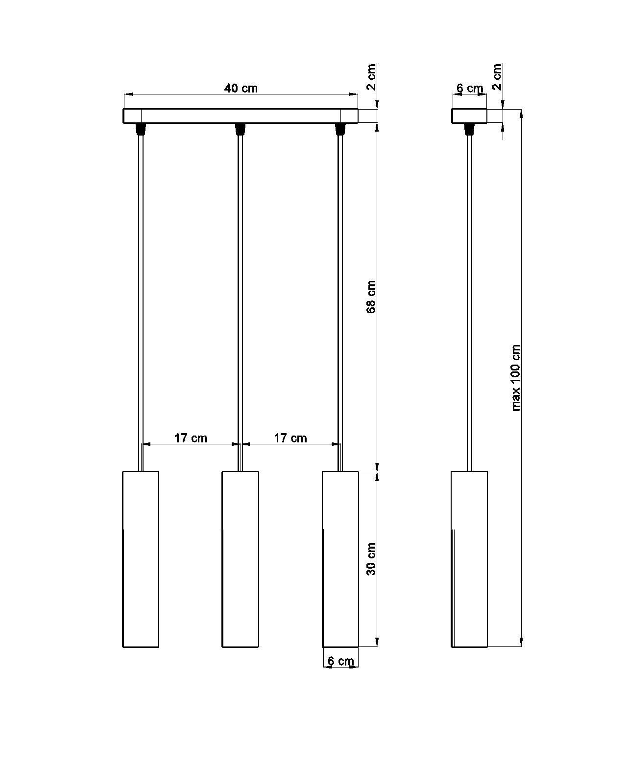 Lampe à suspendre en bois 2 flammes GU10 BAYLEE Salle à manger