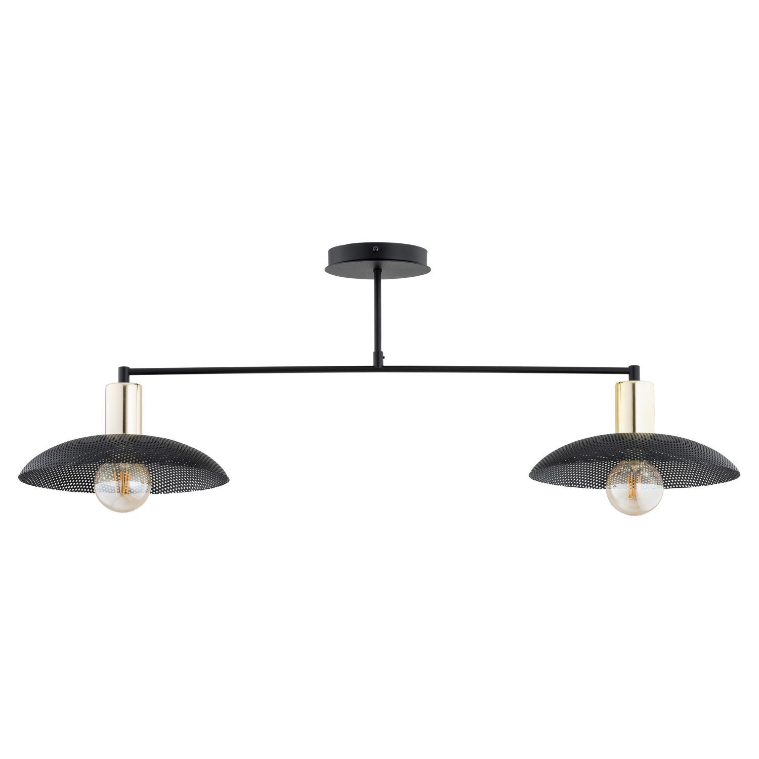 Plafonnier métal 100 cm de long noir or E27 2 flammes Leuchte, Deckenleuchte