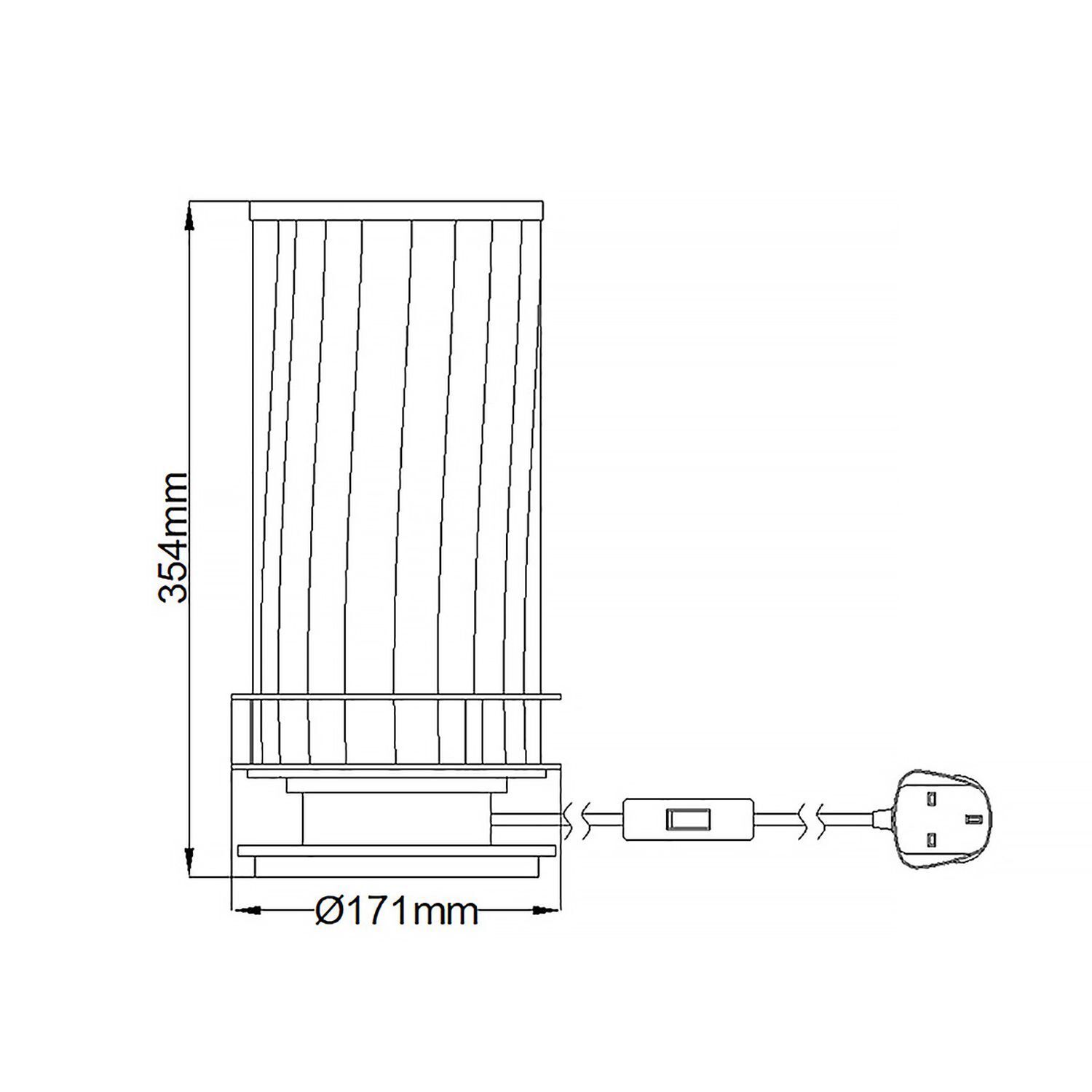Tischlampe Metall Glas 36,4 cm hoch mit GX53 LED 3000 K