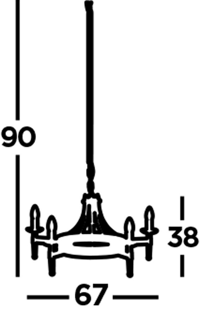 Lustre rond Ø 67 cm fer forgé massif 5x E14