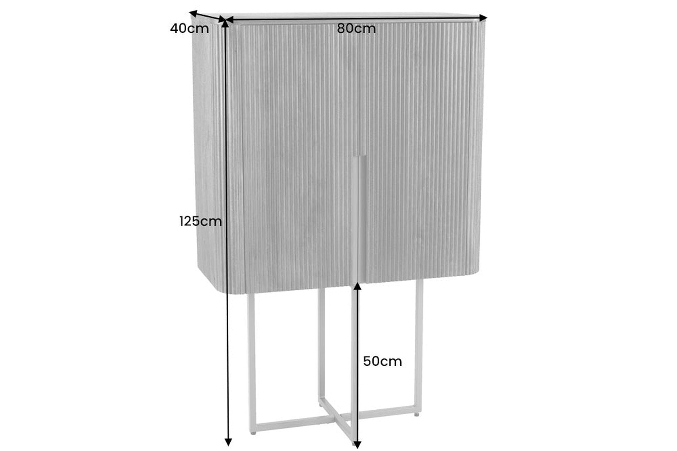 Highboard bois métal 80 x 125 cm Art Déco Design à lamelles Highboard bois métal 80 x 125 cm Art Déco Design à lamelles