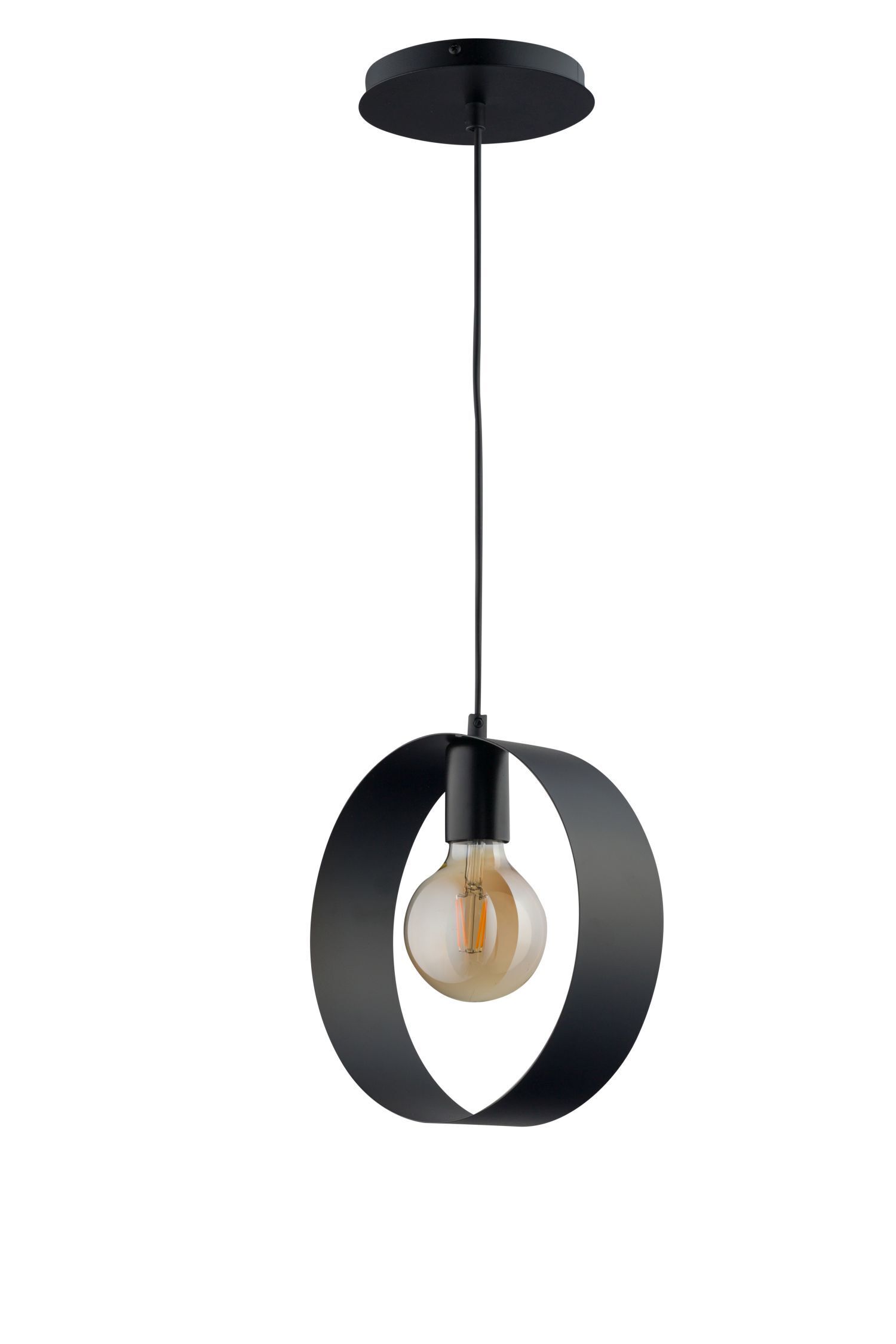 Lampe à suspendre en métal noir E27 L:25 cm décoratif