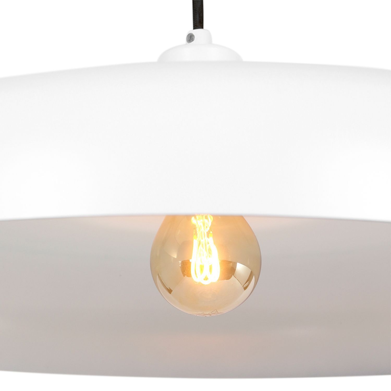 Lampe à suspendre blanche en métal Ø50 cm rond E27 Design moderne