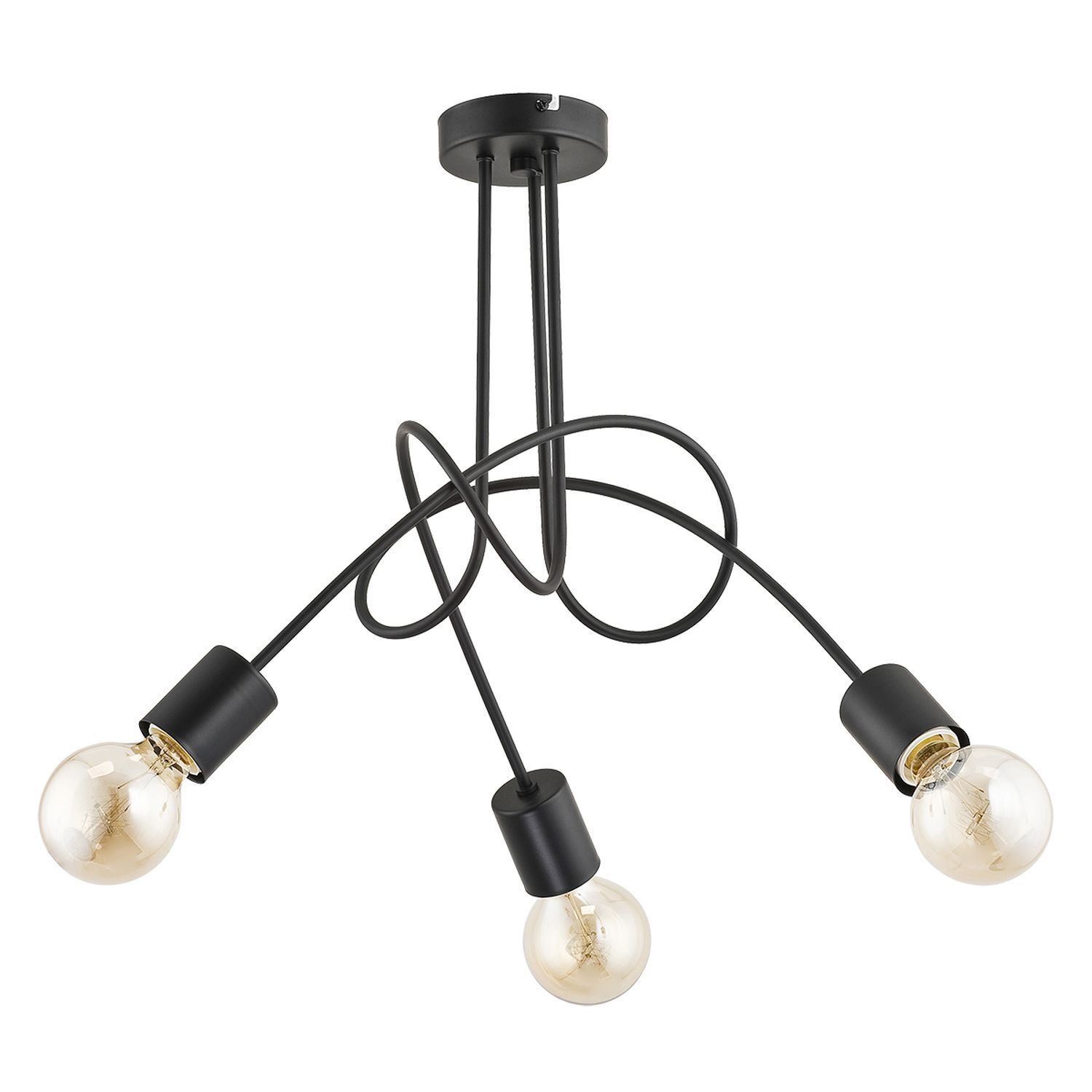 Deckenlampe Metall Schwarz 3-flammig E27 48 cm Retro