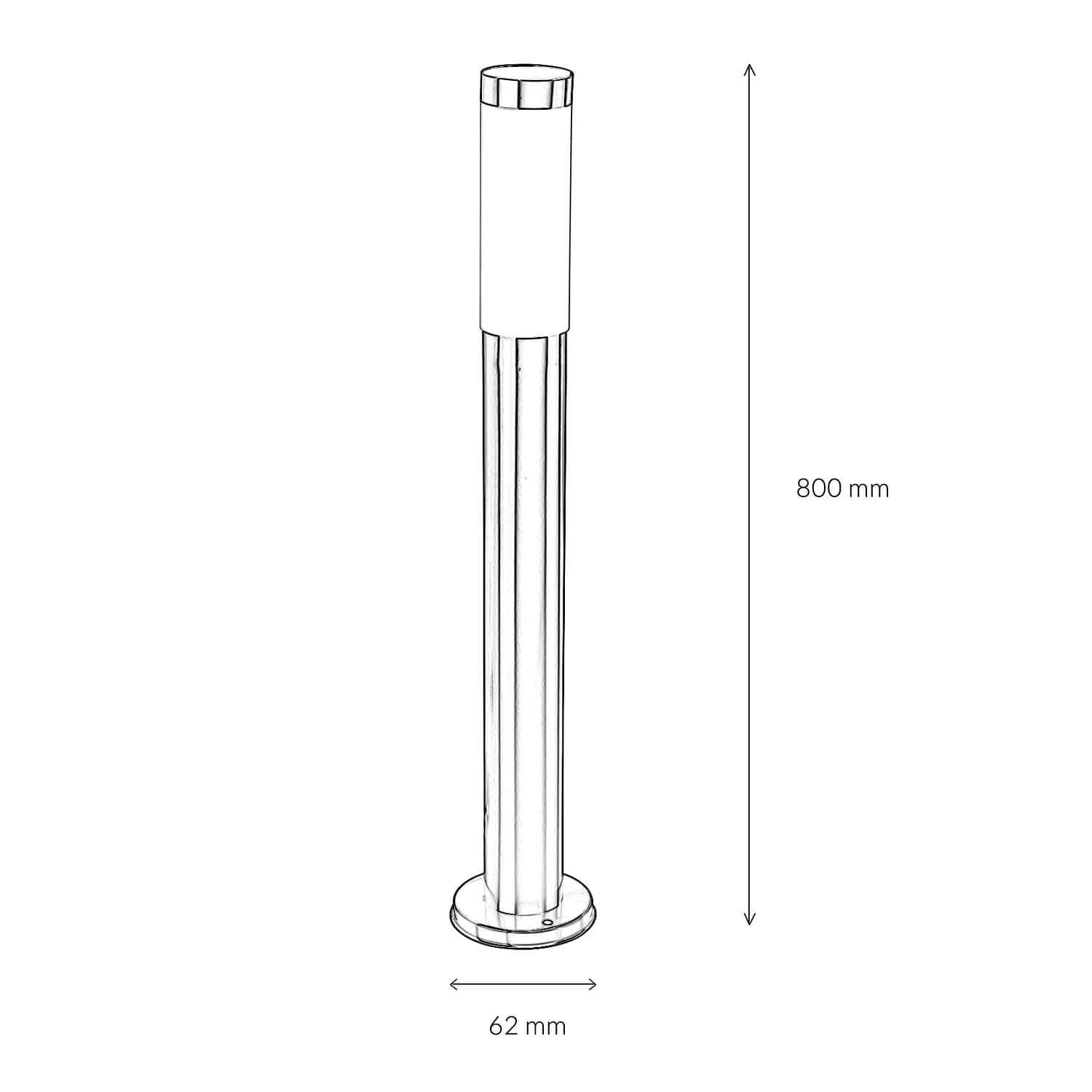 Wegeleuchte Edelstahl IP44 H:80cm Ø6cm Gartenlampe