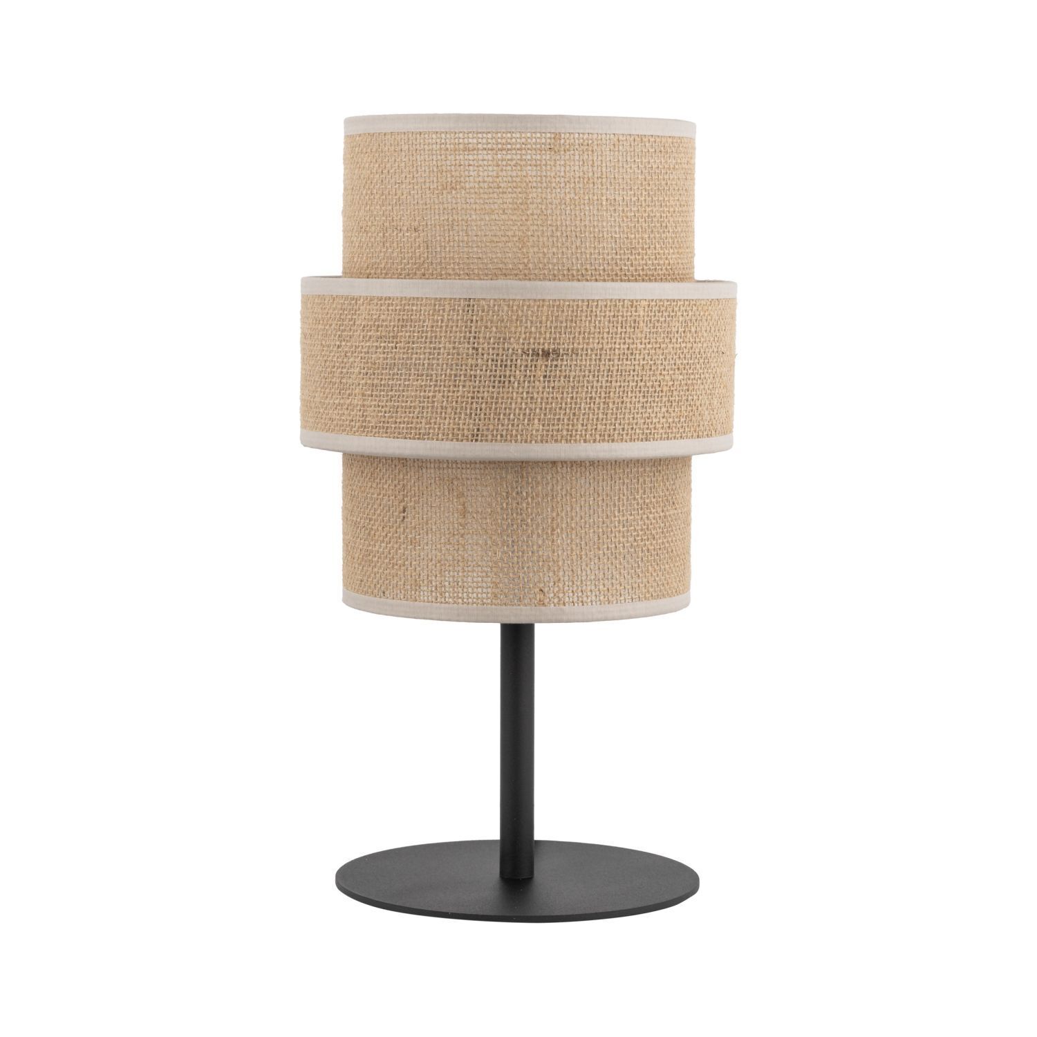 Jute Tischleuchte Metall 38 cm hoch Ø 20 cm Boho E27 Lampe, Tischlampe, Lampenschirm, Mobiliar