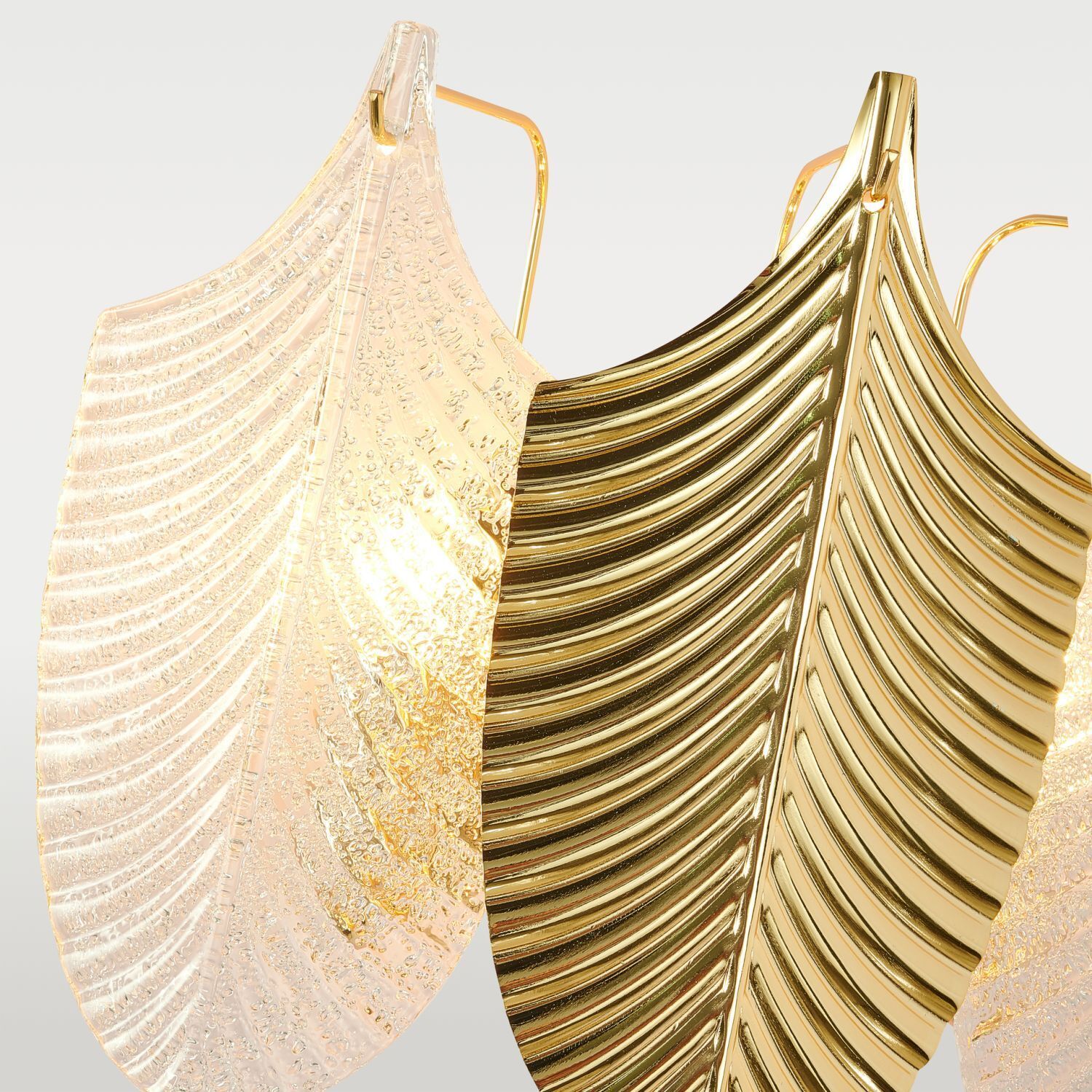 Wandleuchte Keramik Metall B: 36 cm in Weiß Gold 3x E14 Zubehor, Ohrring, Schmuck, Brautschleier, Lampe