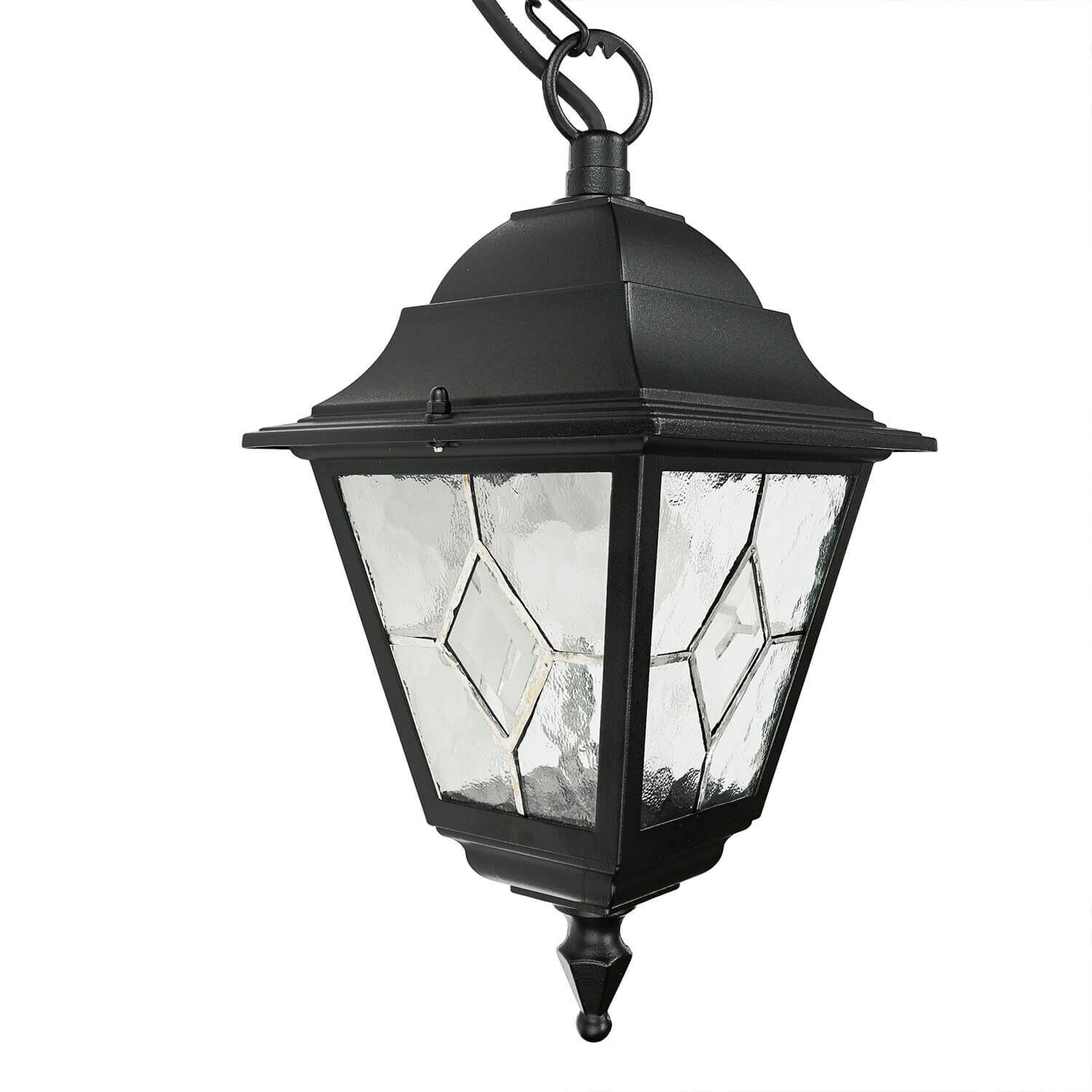 Schwarze Hängelampe IP43 Rustikal Kirchenglas Lampe, Leuchte