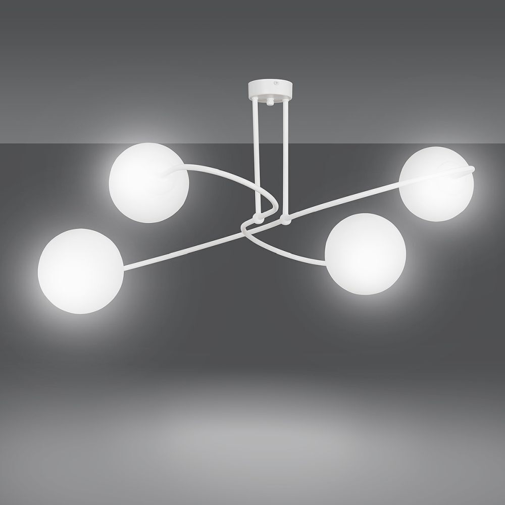 Deckenlampe Weiß Modern E27 elegant VISSAZA Wohnzimmer Leuchter, Lampe, Deckenleuchte