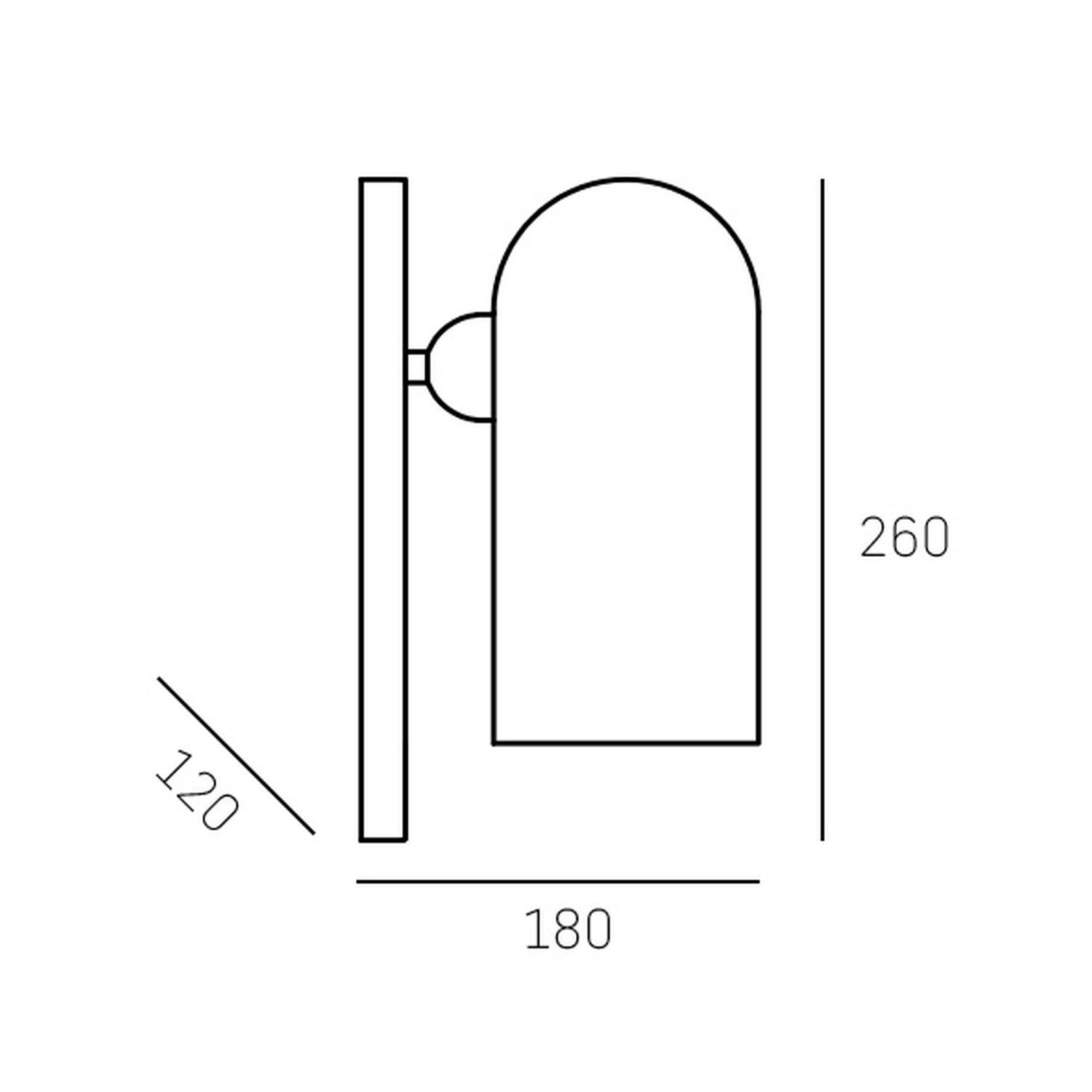 Wandlampe Metall Glas H: 26 cm klein Schwarz Weiß E27