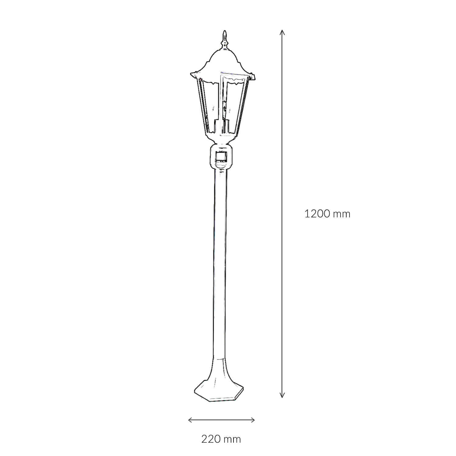 Rustikale Gartenlampe Weiß 120 cm hoch wetterfest