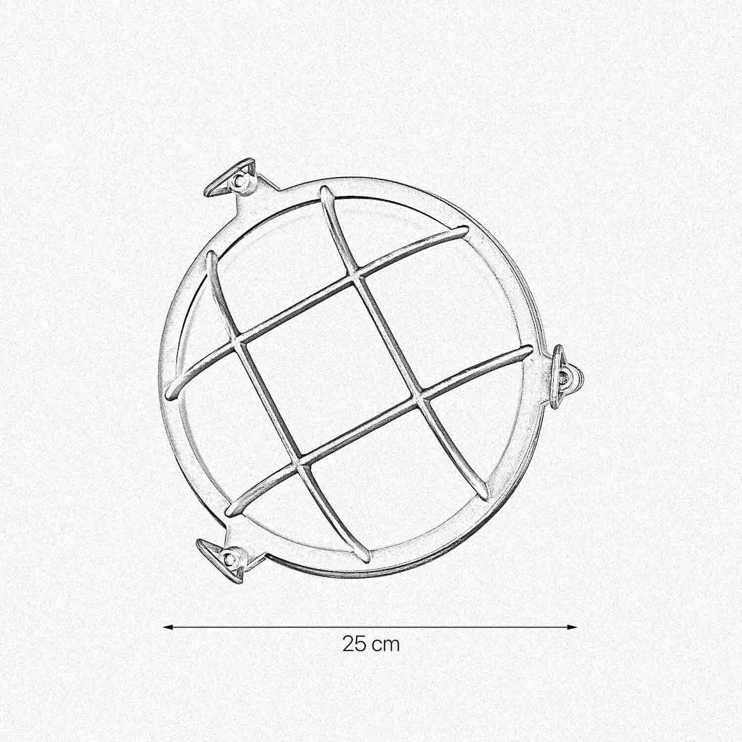 Applique extérieure IP44 Ø 25 cm Maritim véritable laiton verre Sphäre, Astronomie, Weltall, Granate, Waffe