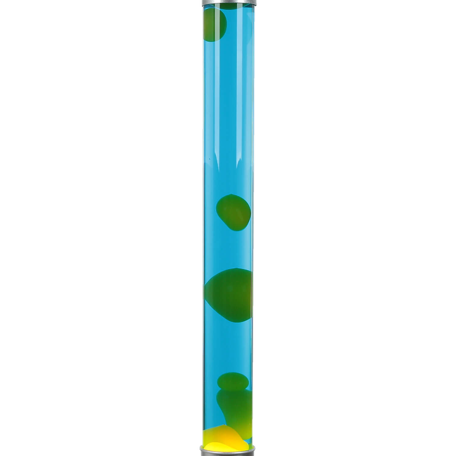 Vase, Glaszylinder, Blau, Grüne Tropfen, Transparenz