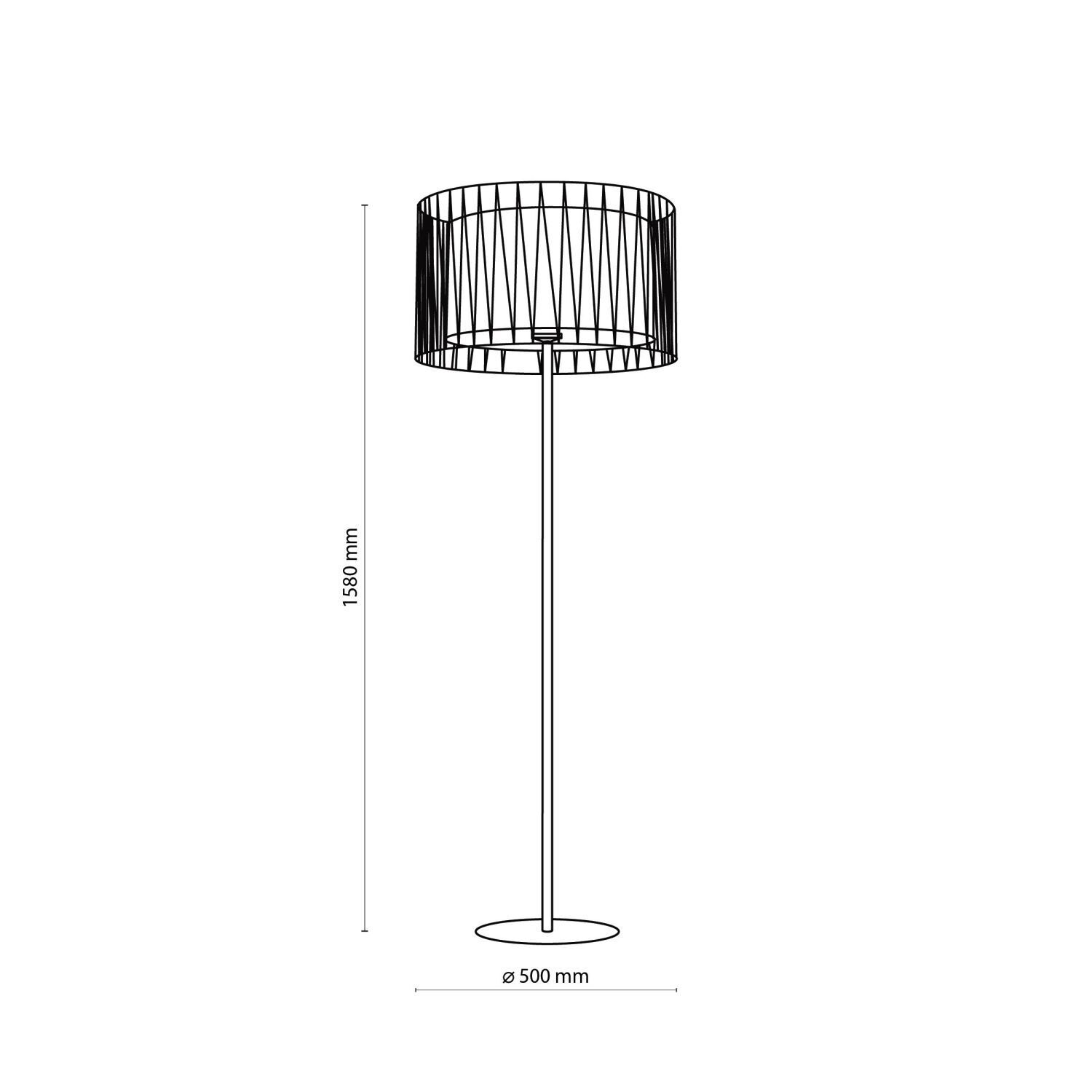 Moderne Stehlampe Schwarz Metall rund 145 cm Lampe, Lampenschirm
