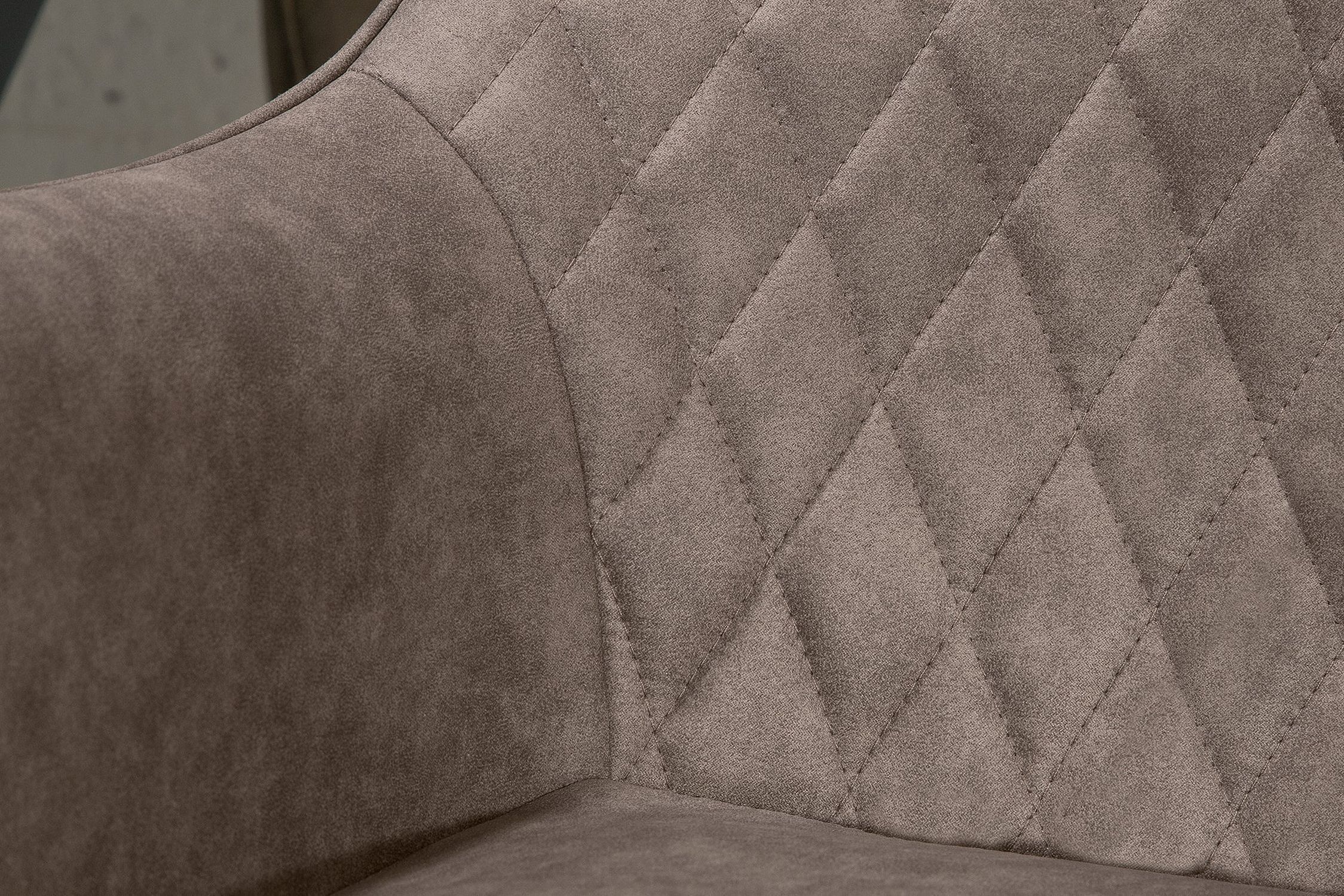 Chaise de salle à manger Retro Taupe Noir Tissu Métal avec accoudoirs Dekoration für Zuhause
