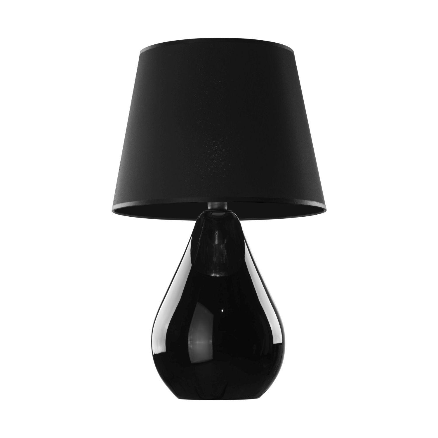 Lampe de table noir verre tissu 67 cm de haut Moderne E27