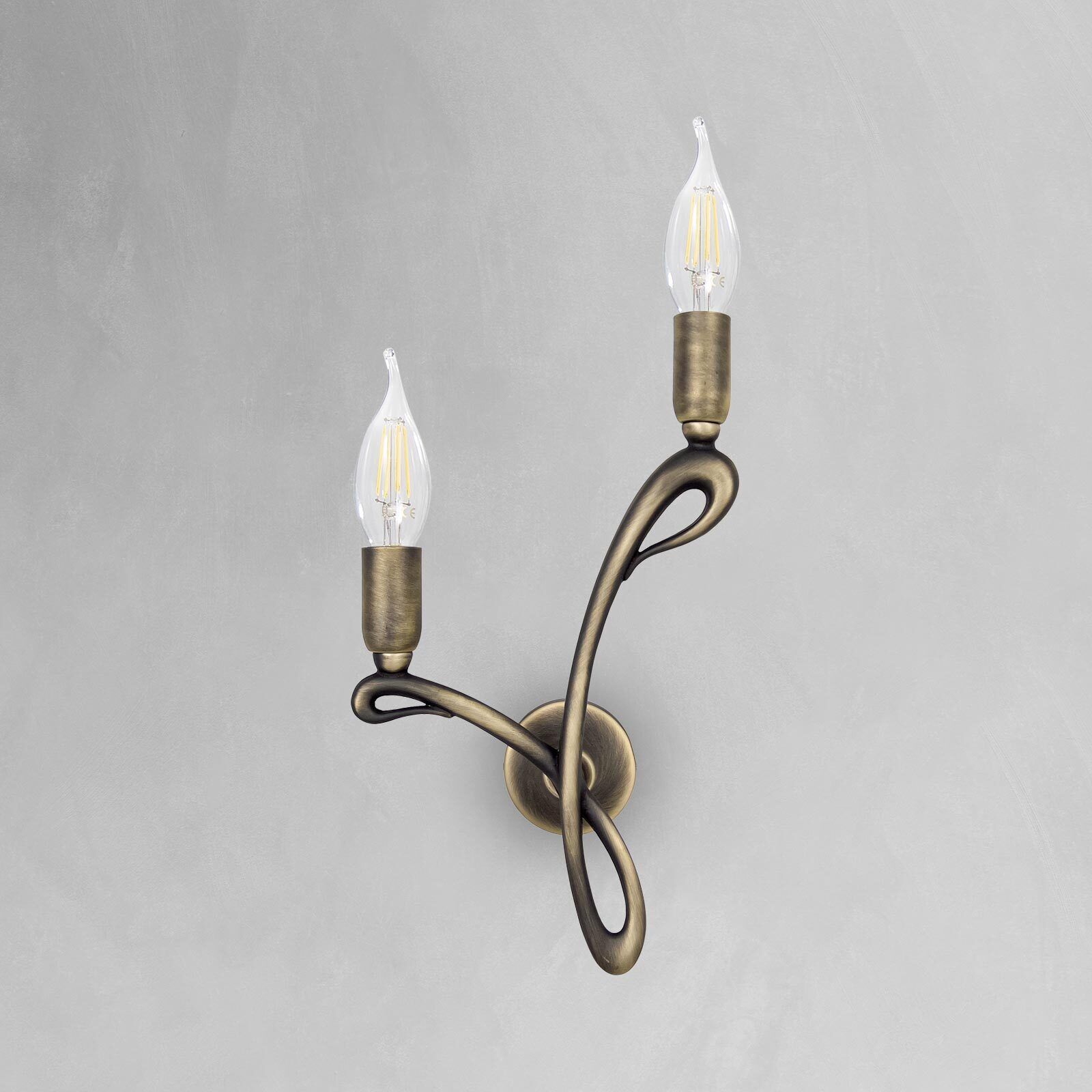 Wandlampe Messing 2-flammig E14 in Bronze matt FIOCCO