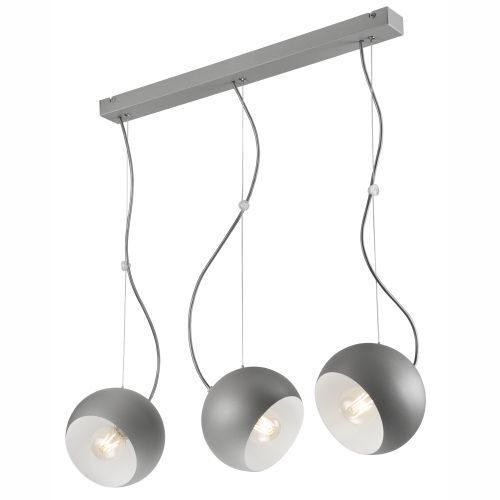 Pendellampe Silber Weiß Metall Esstisch Modern