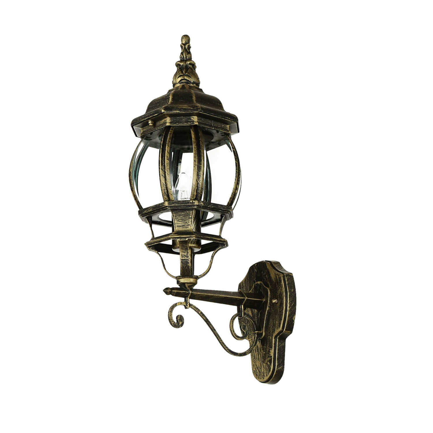 Lampe d'extérieur rustique mur en or antique E27 Lanterne BREST