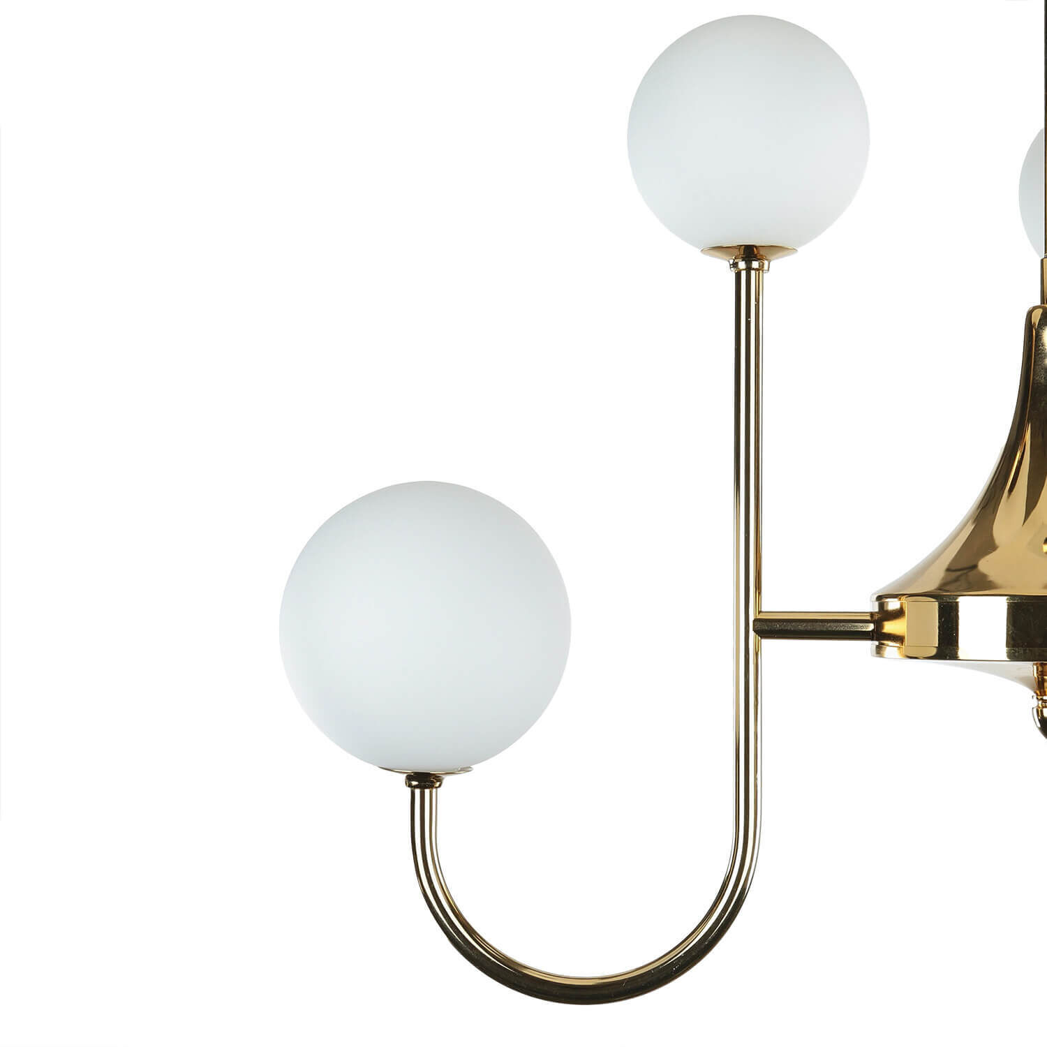 Deckenleuchte Jugendstil Messing Glas in Gold 6-flammig Lampe, Kronleuchter, Leuchte