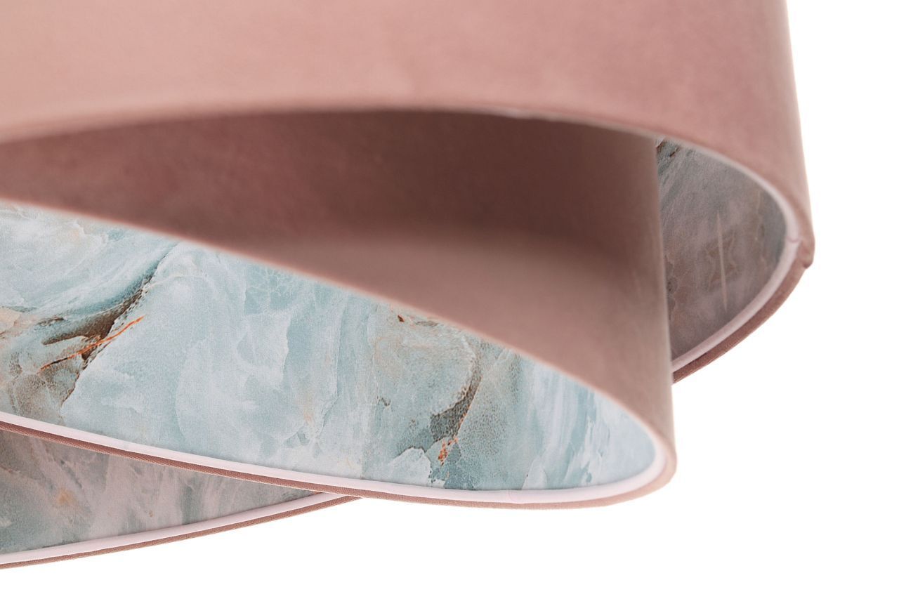 Suspension D : 50 cm E27 Rose Bleu clair Tissu aspect velours