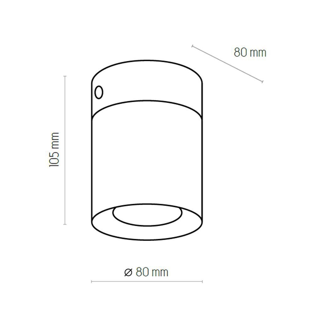 Aufbaustrahler GU10 Metall Weiß akzentuiert Ø8 cm