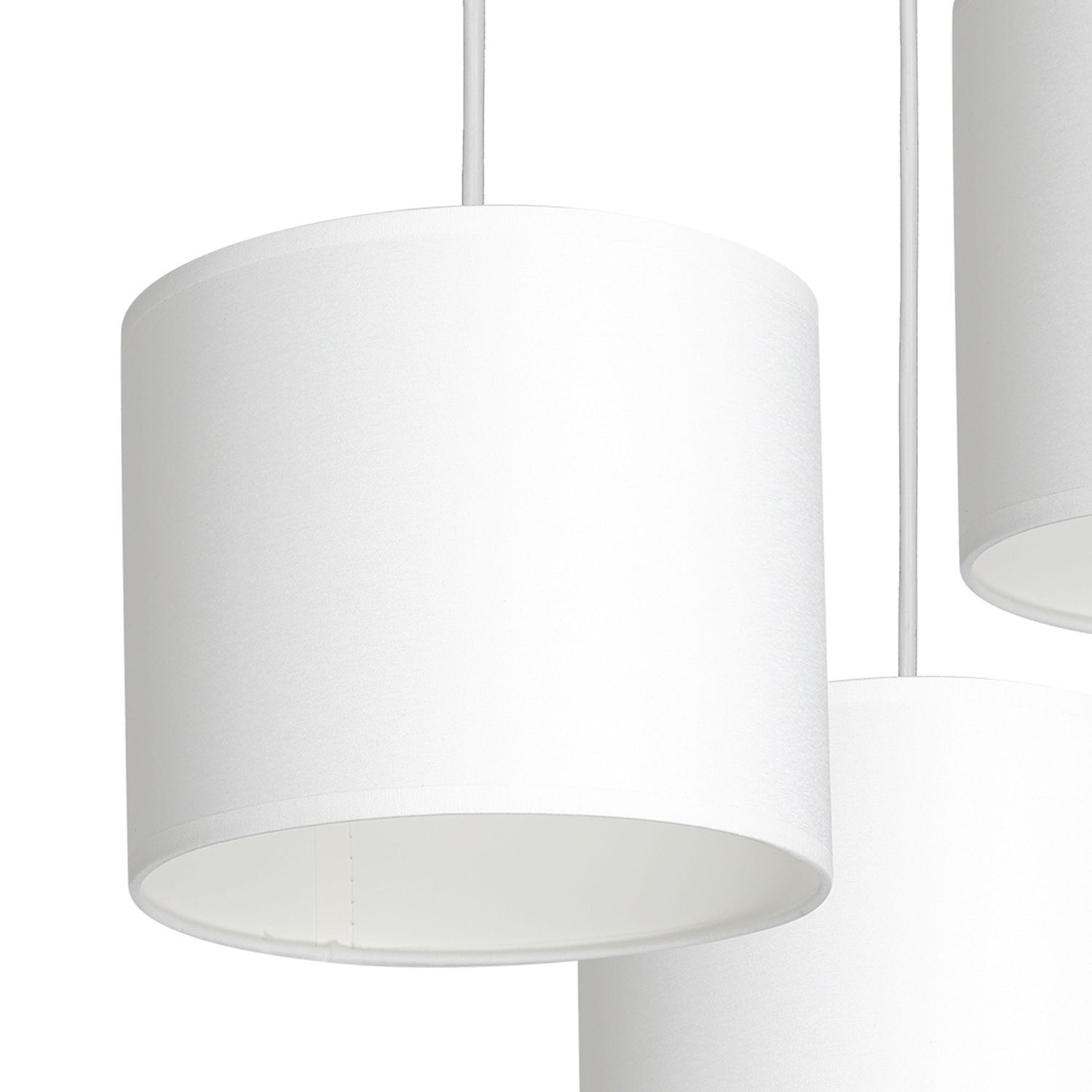 Pendelleuchte Weiß Stoff Metall E27 B:45 cm blendarm Lampe, Kronleuchter, Lampenschirm