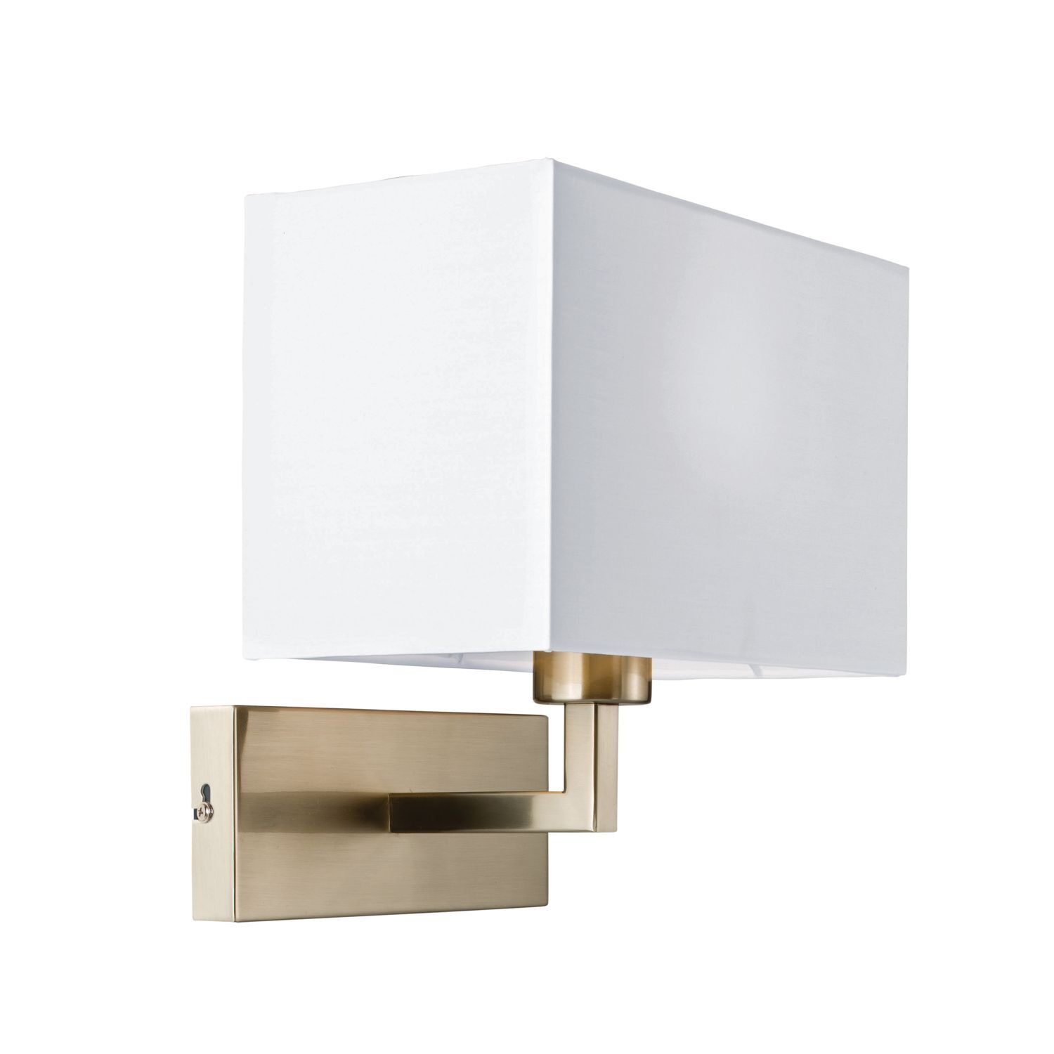 Wandlampe mit Schalter klein 26,5 cm breit Metall Stoff E27