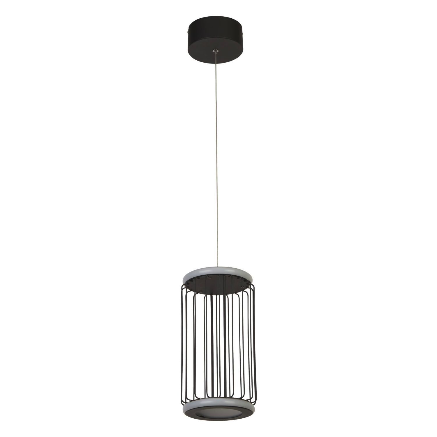 Lampe LED ronde à suspendre Ø 16 cm Noir Blanc 3000 K