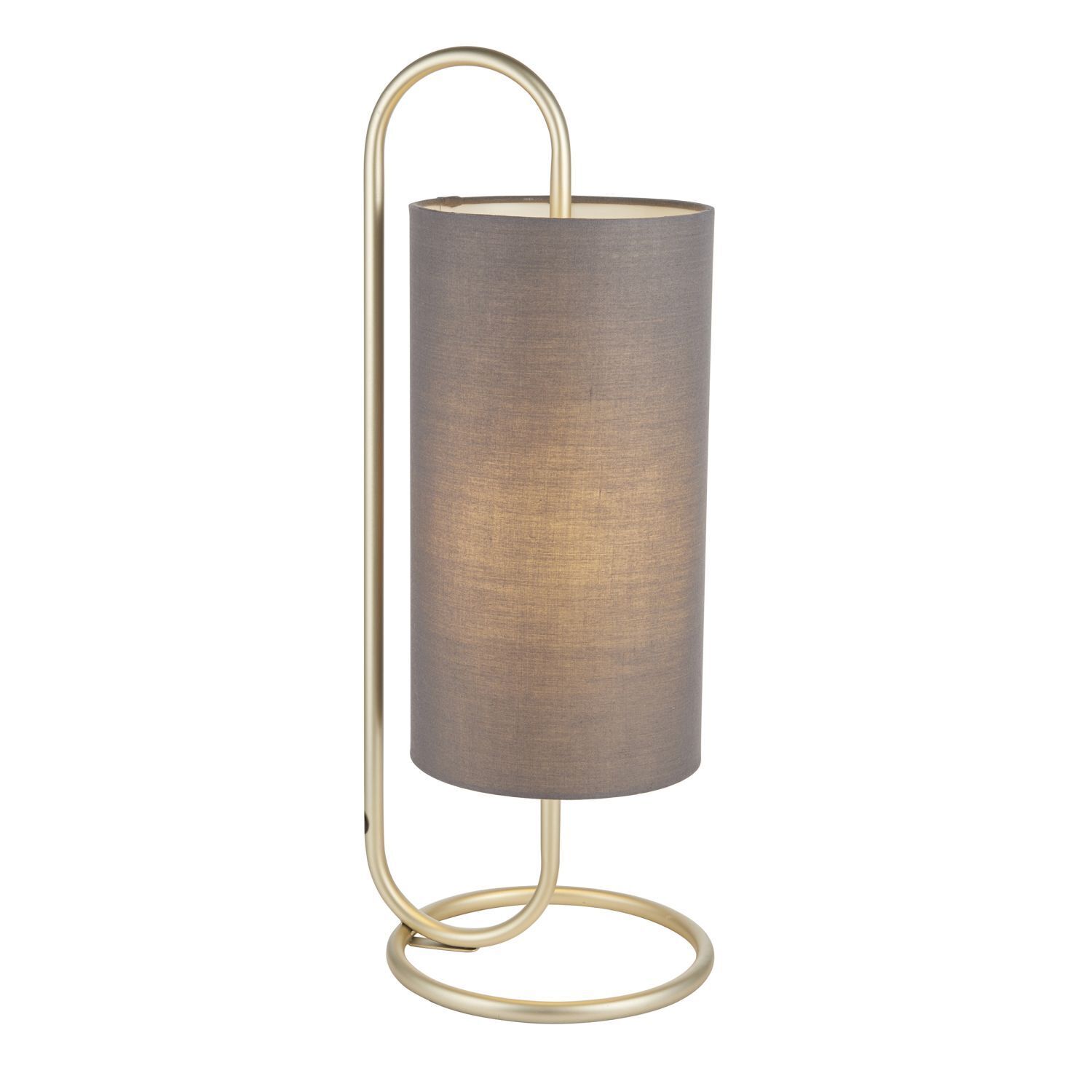 Lampe d'appoint tissu métal 50 cm en laiton antique gris E27