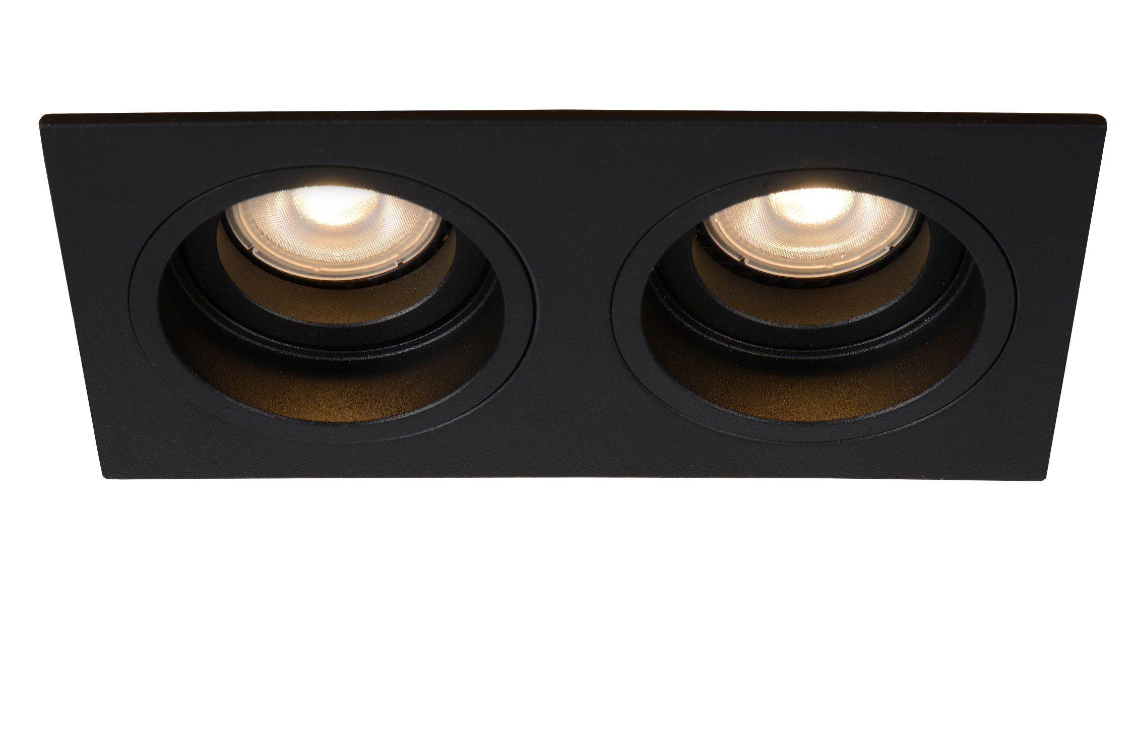 Einbauspot Metall Schwarz GU10 modern edel rund deckeneinbauleuchte, zweiflammige spotlight, schwarz, recessed, lampe