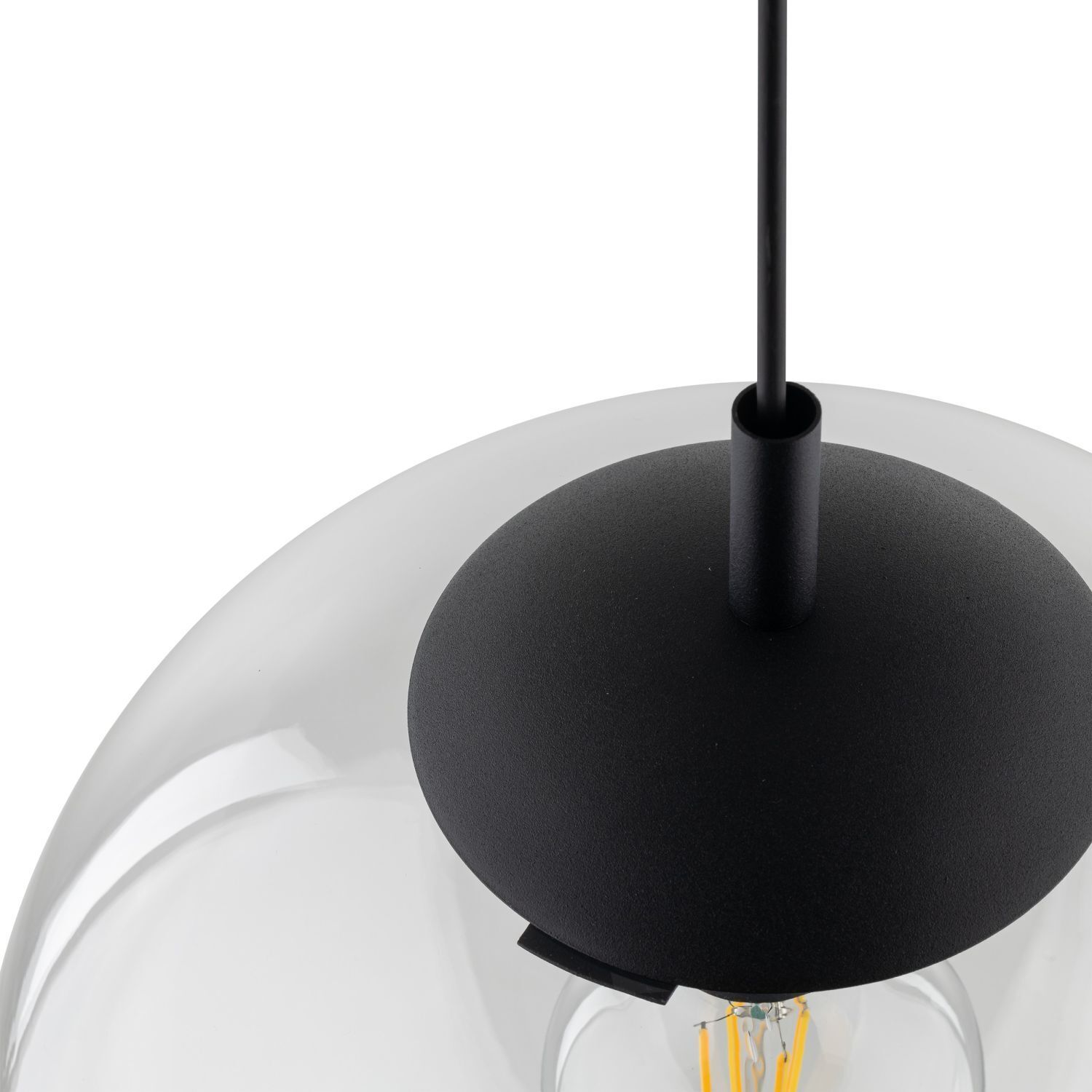 Hängelampe Glas rund Ø 35 cm H: max. 175 cm E27 Kugel Schirm Lampe