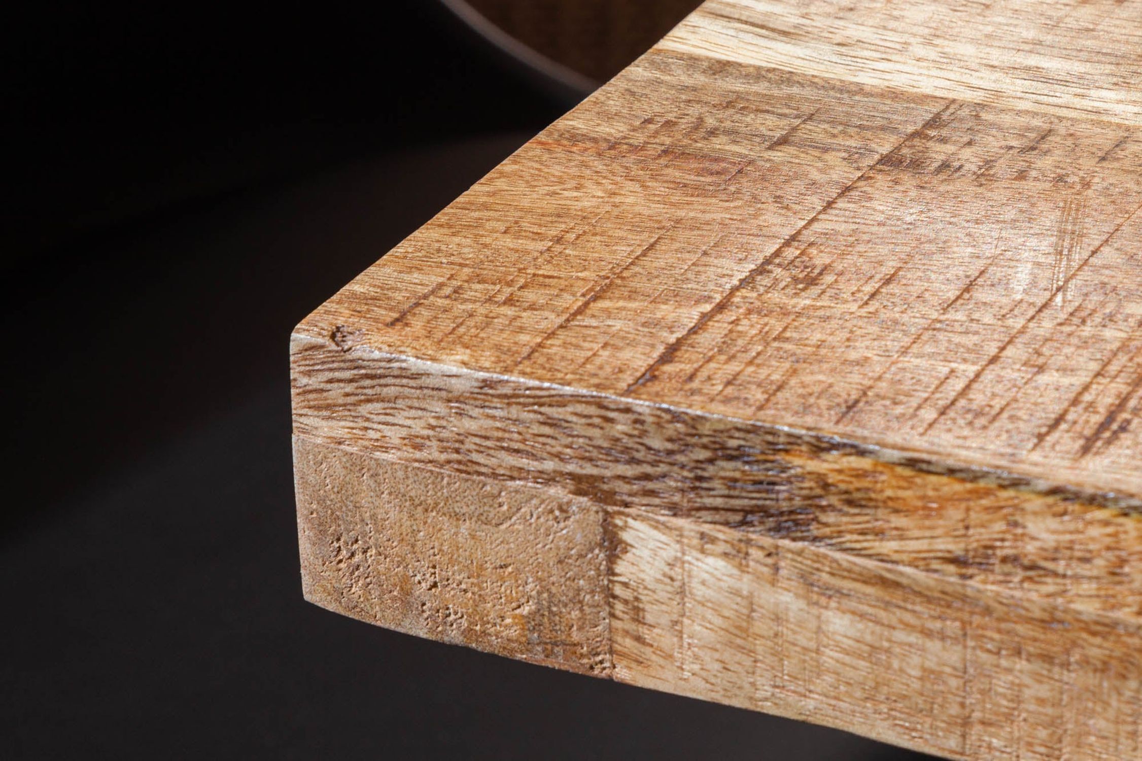 Table de salle à manger mangue bois métal 140 x 80 cm piétement traîneau