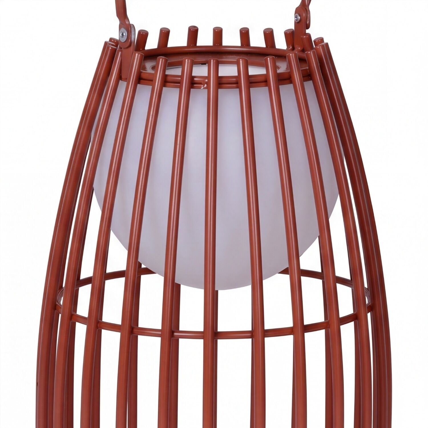 lampe, pendelleuchte, rot, holz, käfig