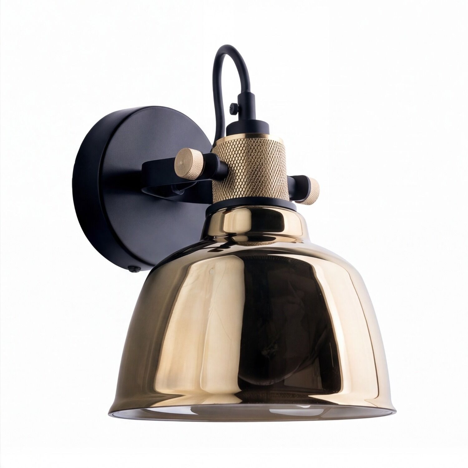 Wandlampe, Bronze-Lampe, Wandleuchte, Metallglas-Gold, Befestigungslampe