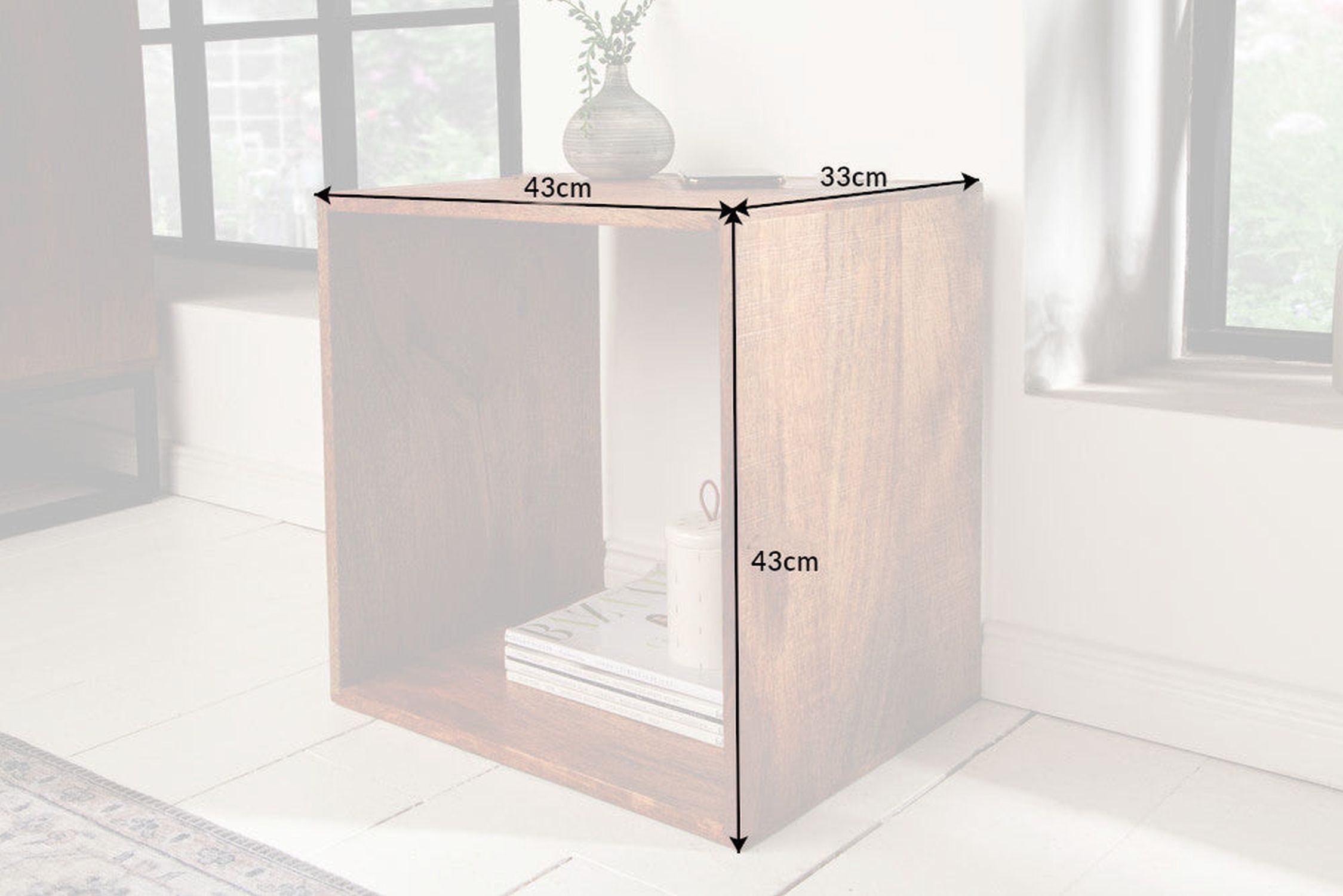 Beistelltisch Mango Holz in Natur 43 x 33 cm Beistelltisch Mango Holz in Natur 43 x 33 cm